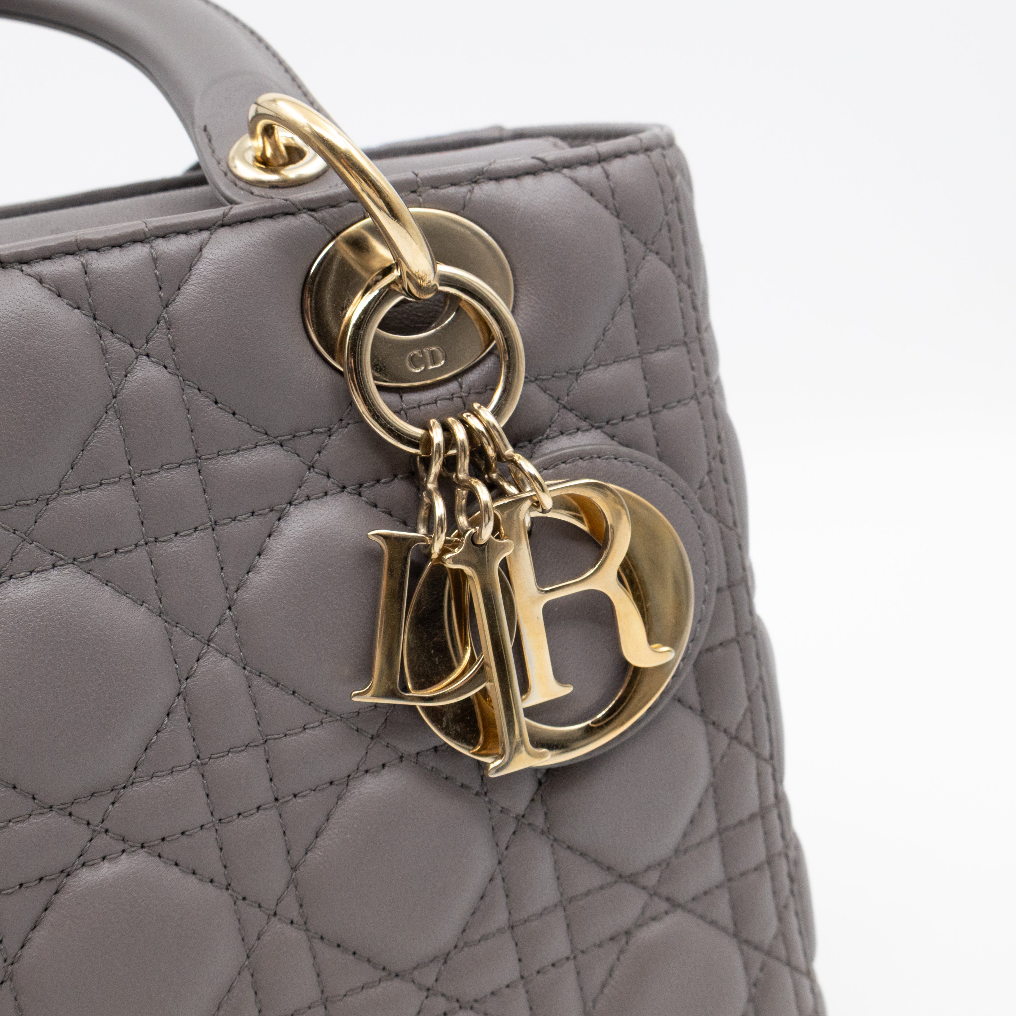 Lady Dior Medium Grey Leather
