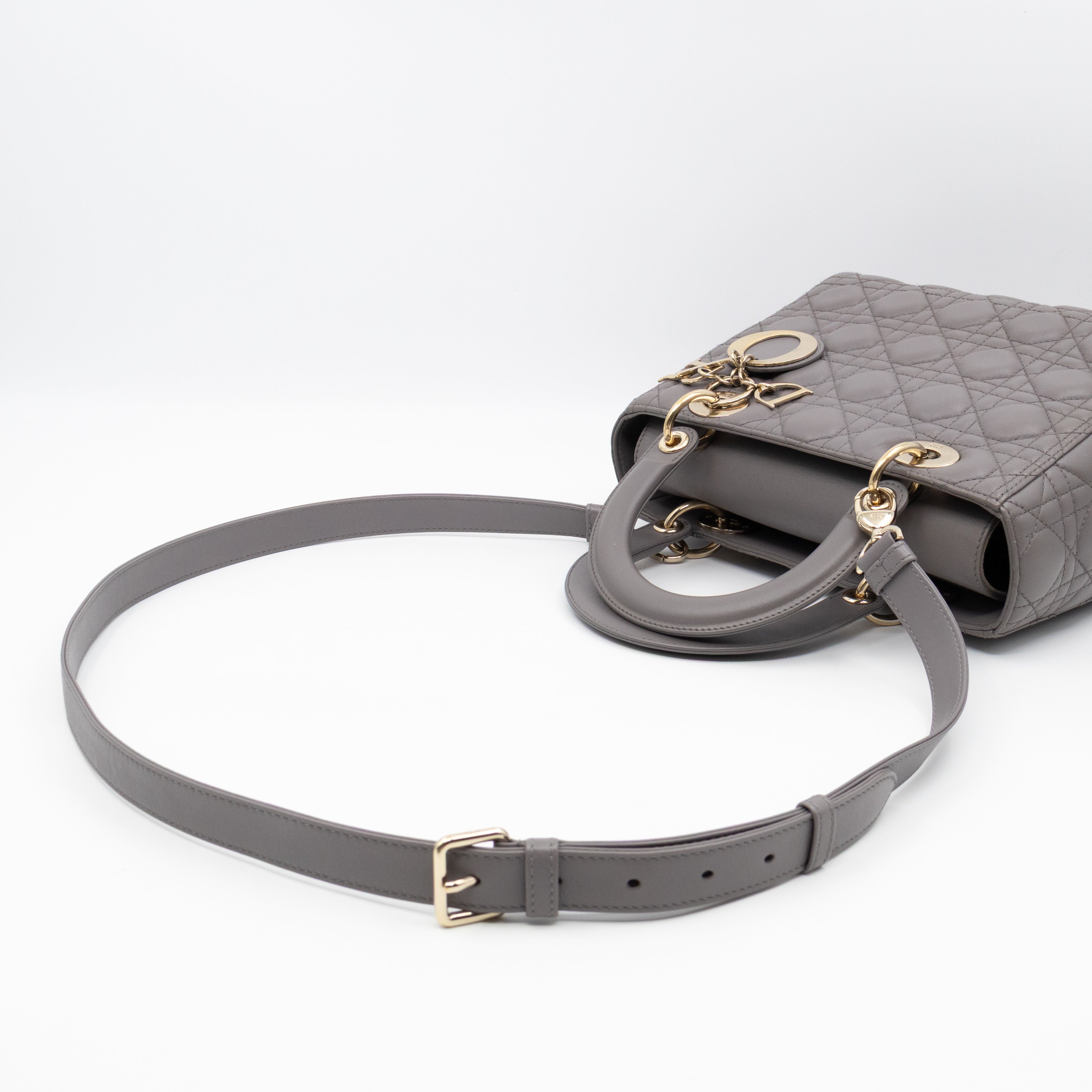 Lady Dior Medium Grey Leather