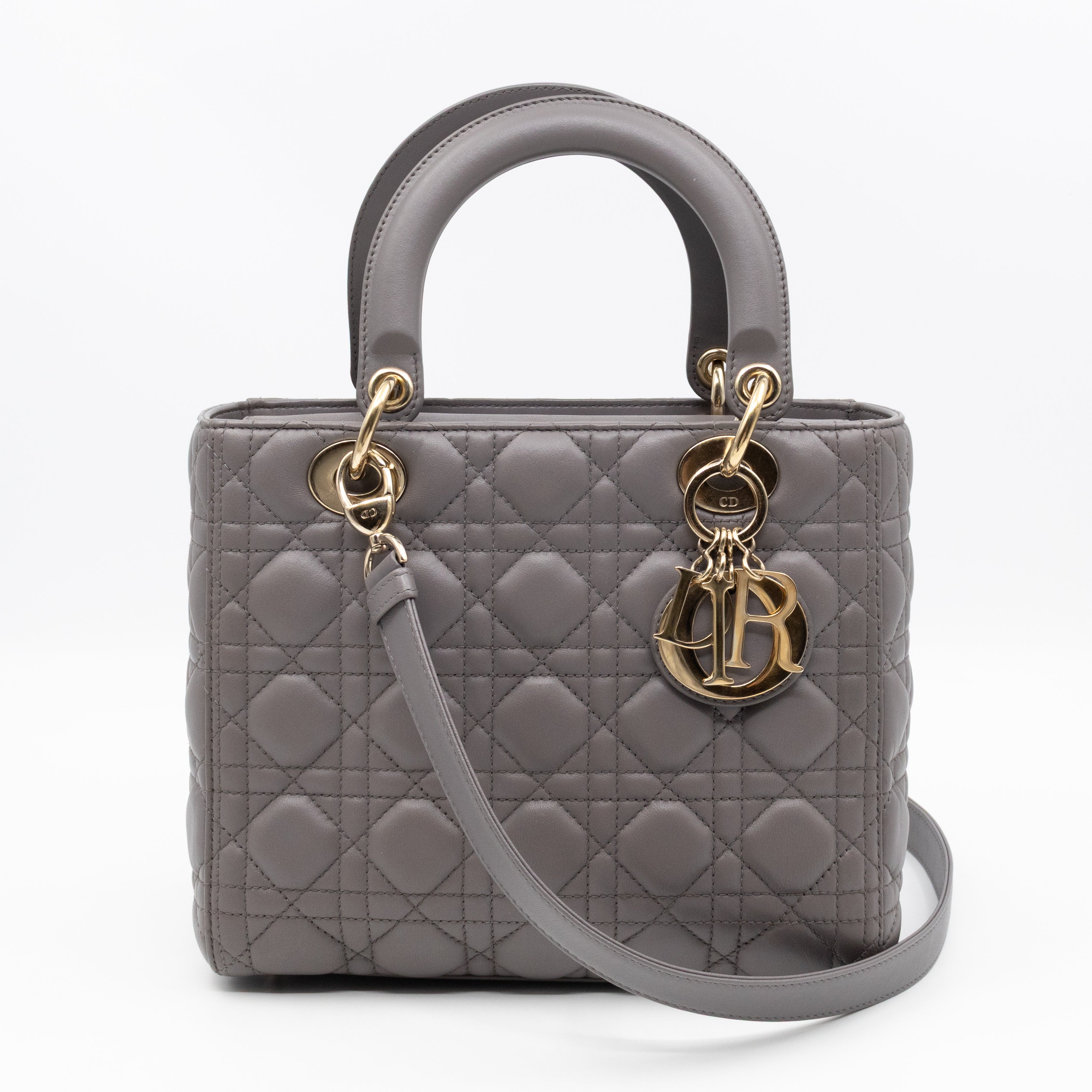 Lady Dior Medium Grey Leather