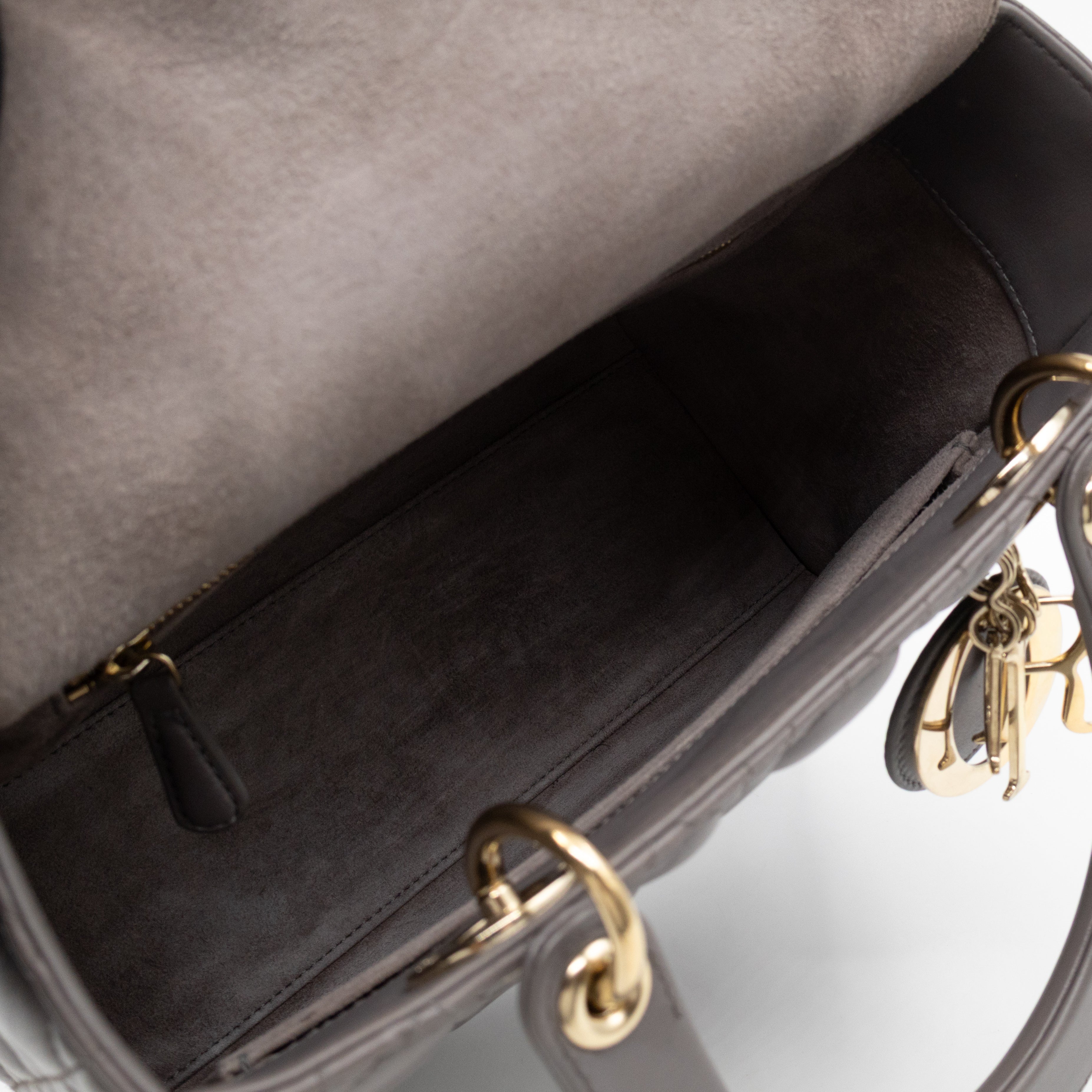 Lady Dior Medium Grey Leather