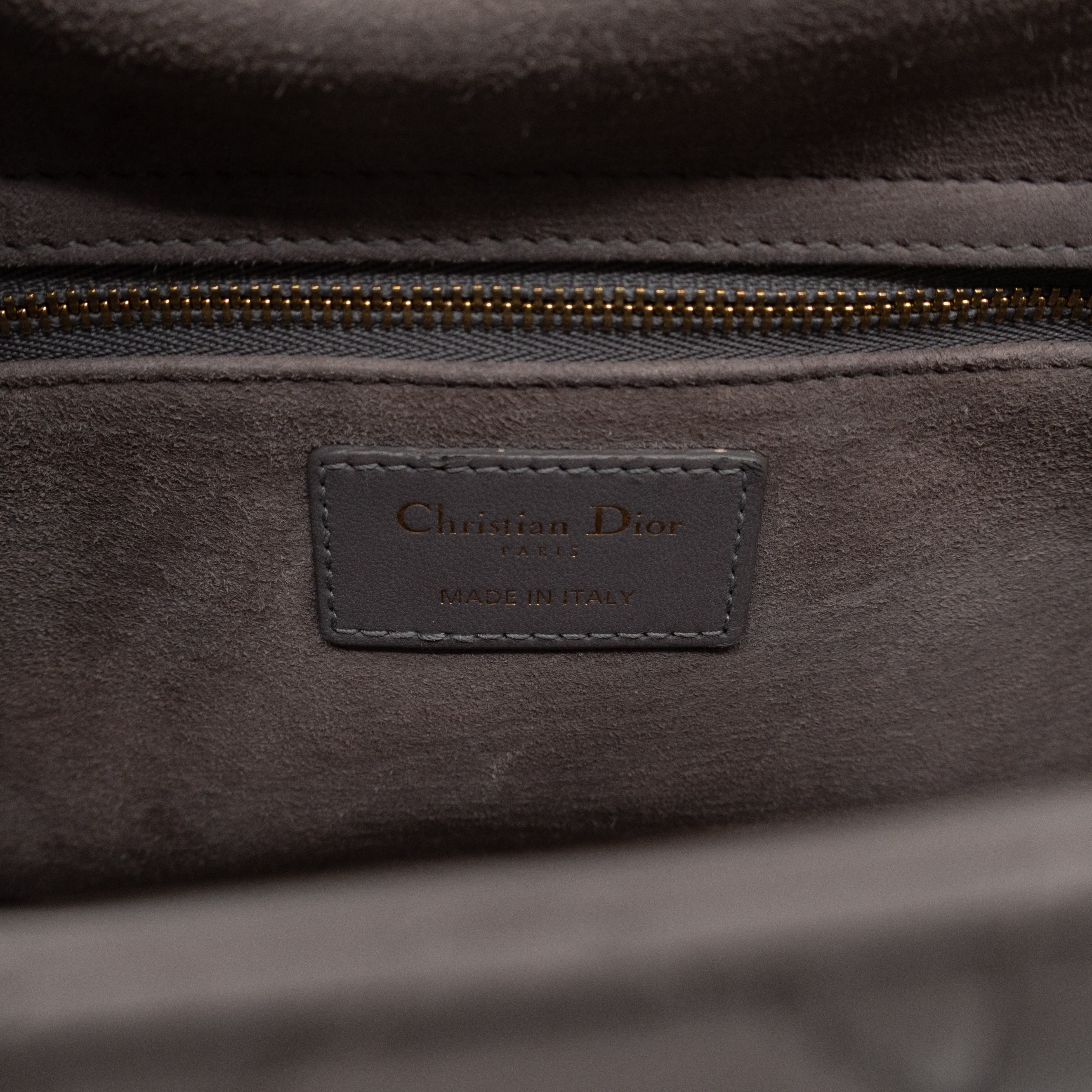 Lady Dior Medium Grey Leather