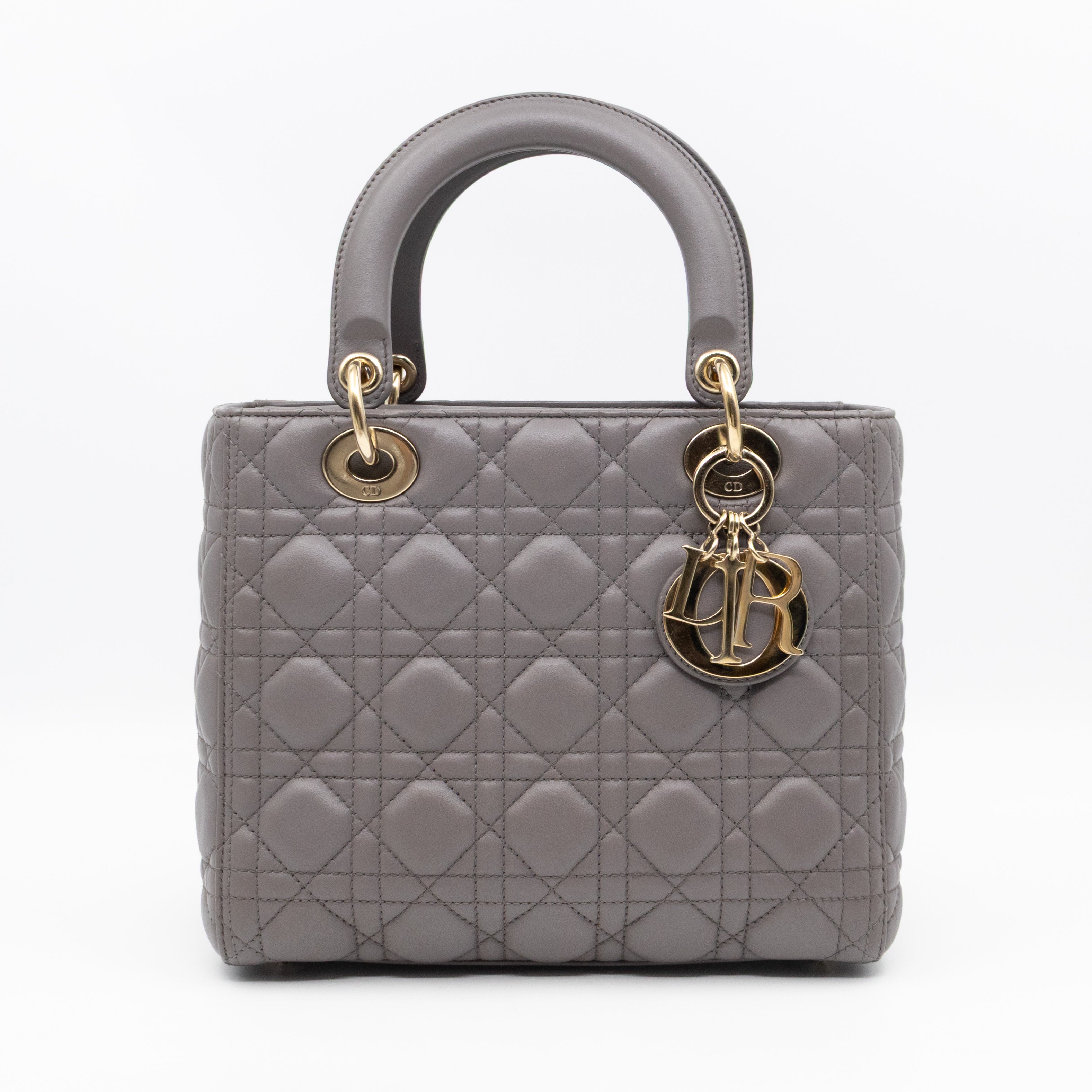 Lady Dior Medium Grey Leather
