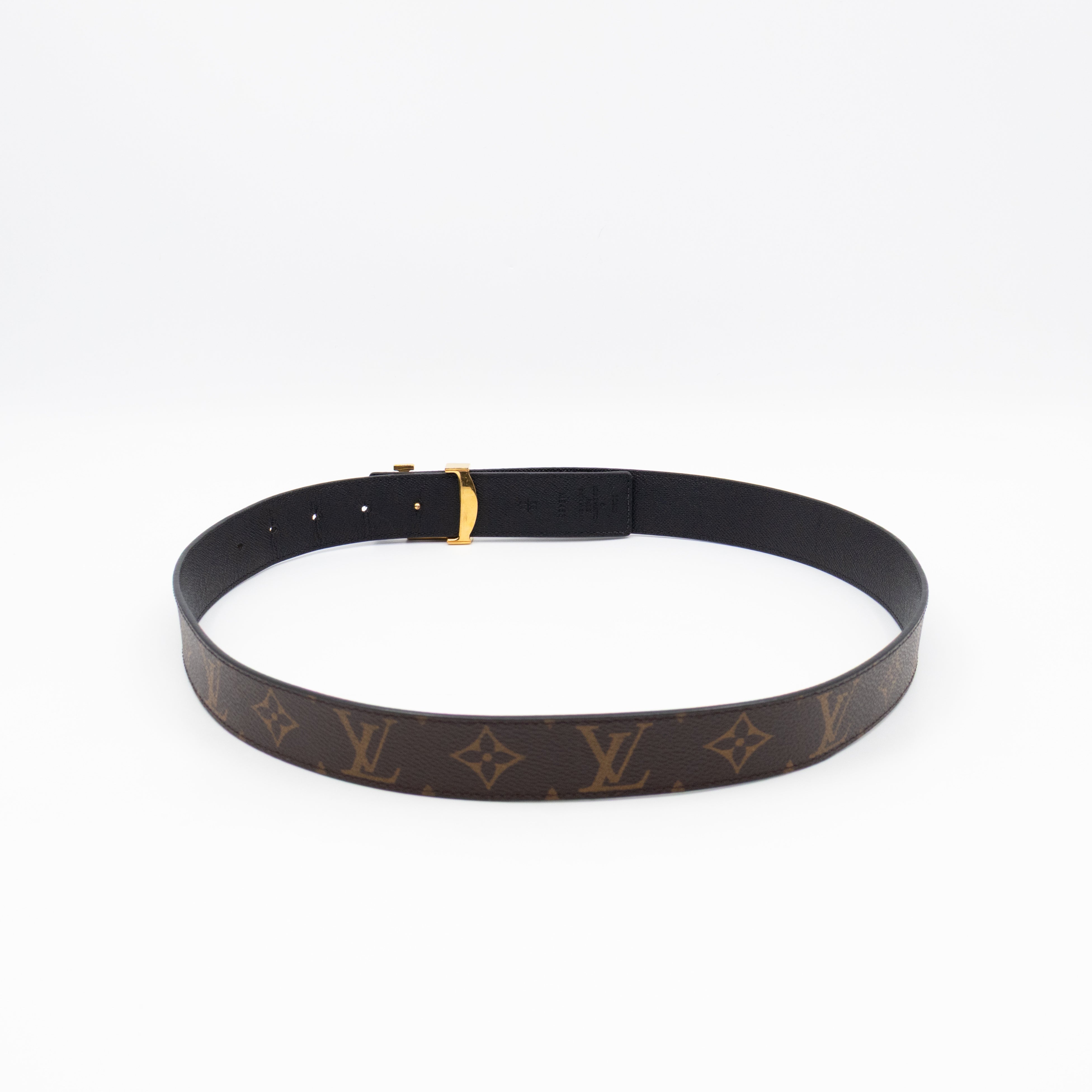 Initials Reversible Belt Monogram Black 85/34