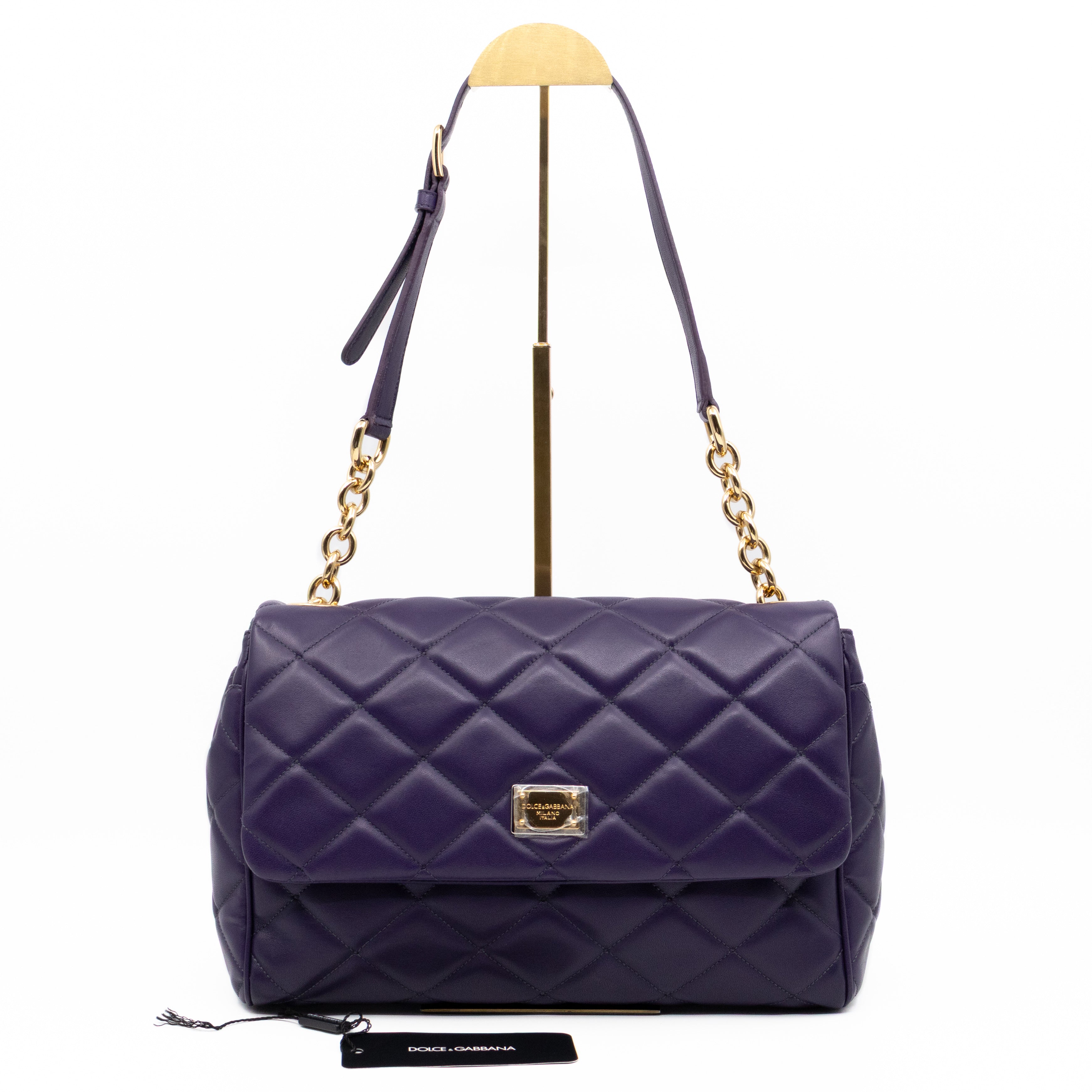 Miss Kate Quilted Purple Leather