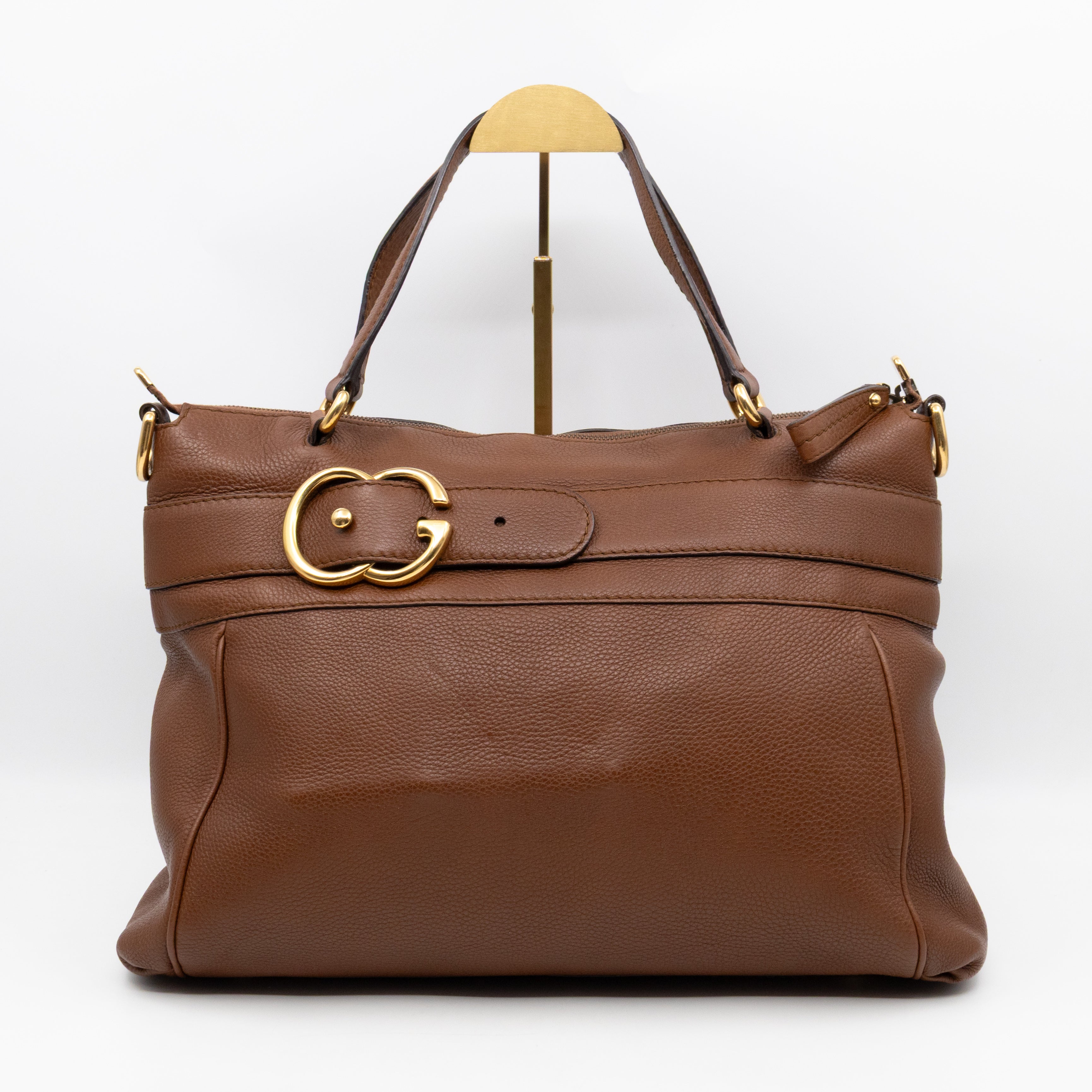 Ride Top Handle Tote Bag Brown Leather