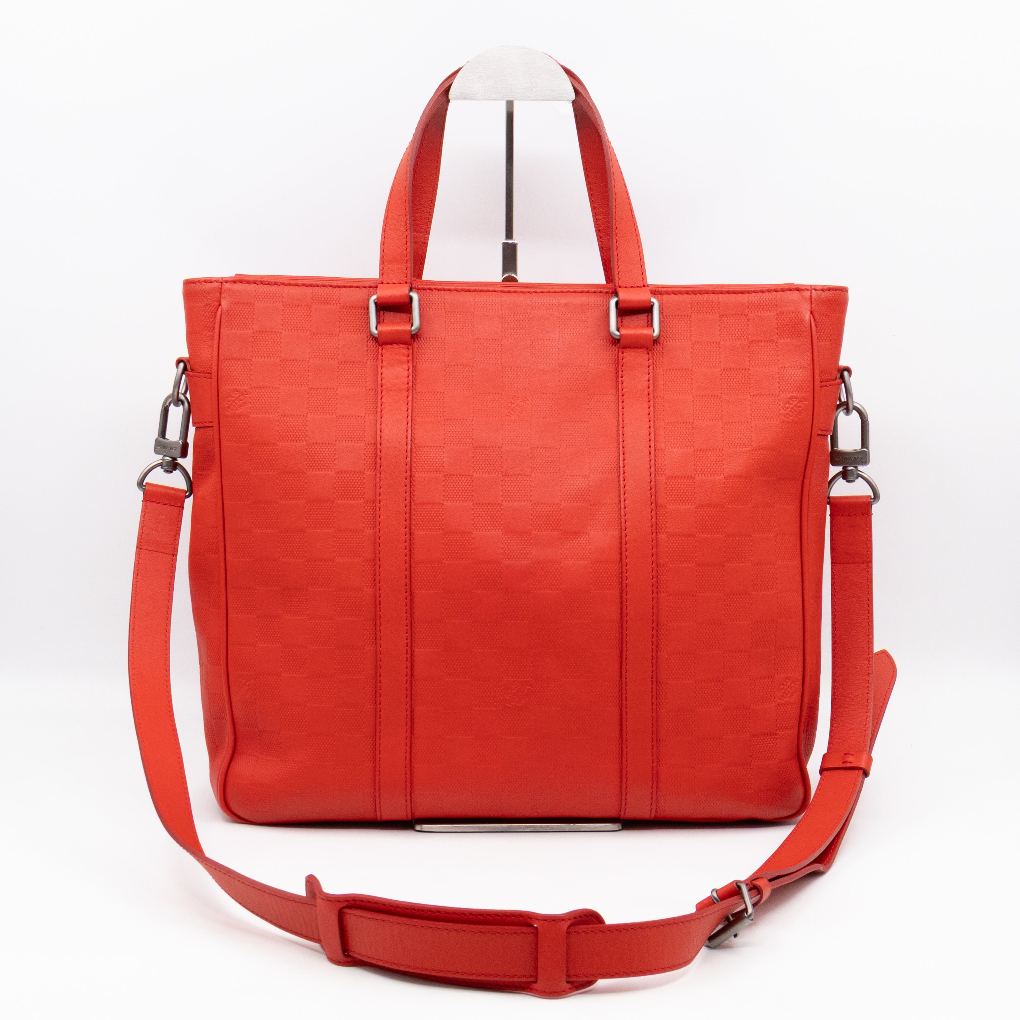 Tadao PM Tote Bag Red Damier Infini Leather