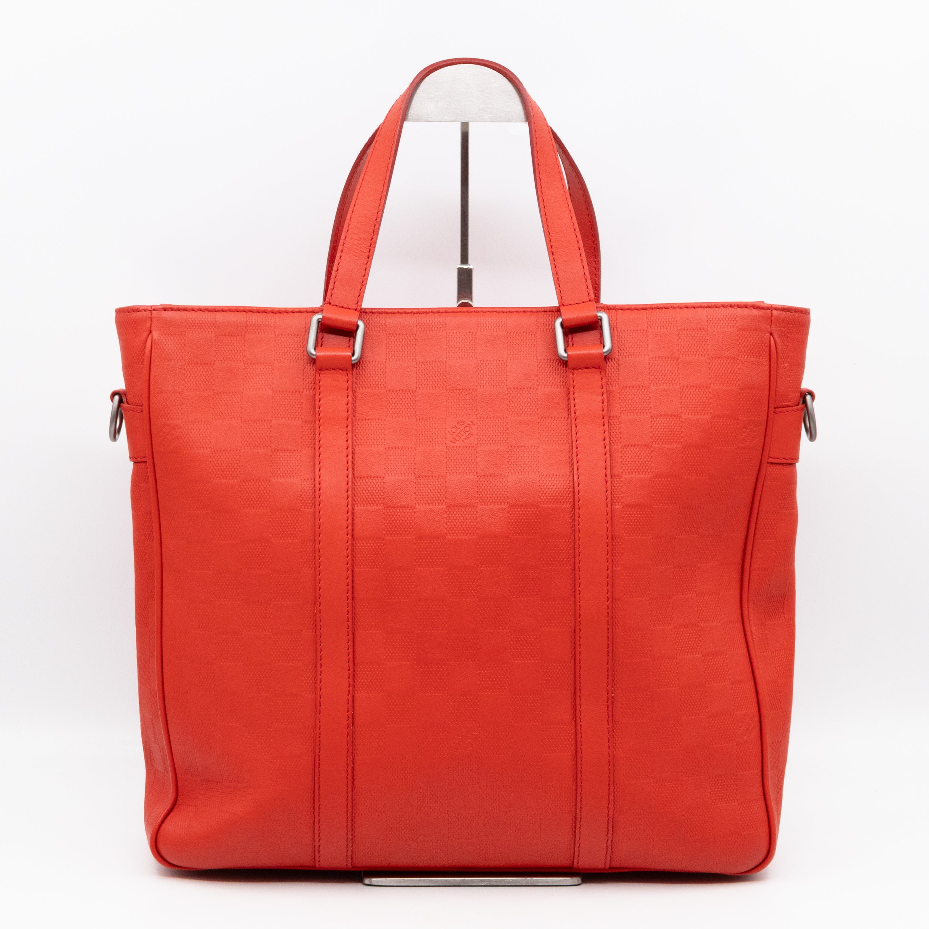 Tadao PM Tote Bag Red Damier Infini Leather