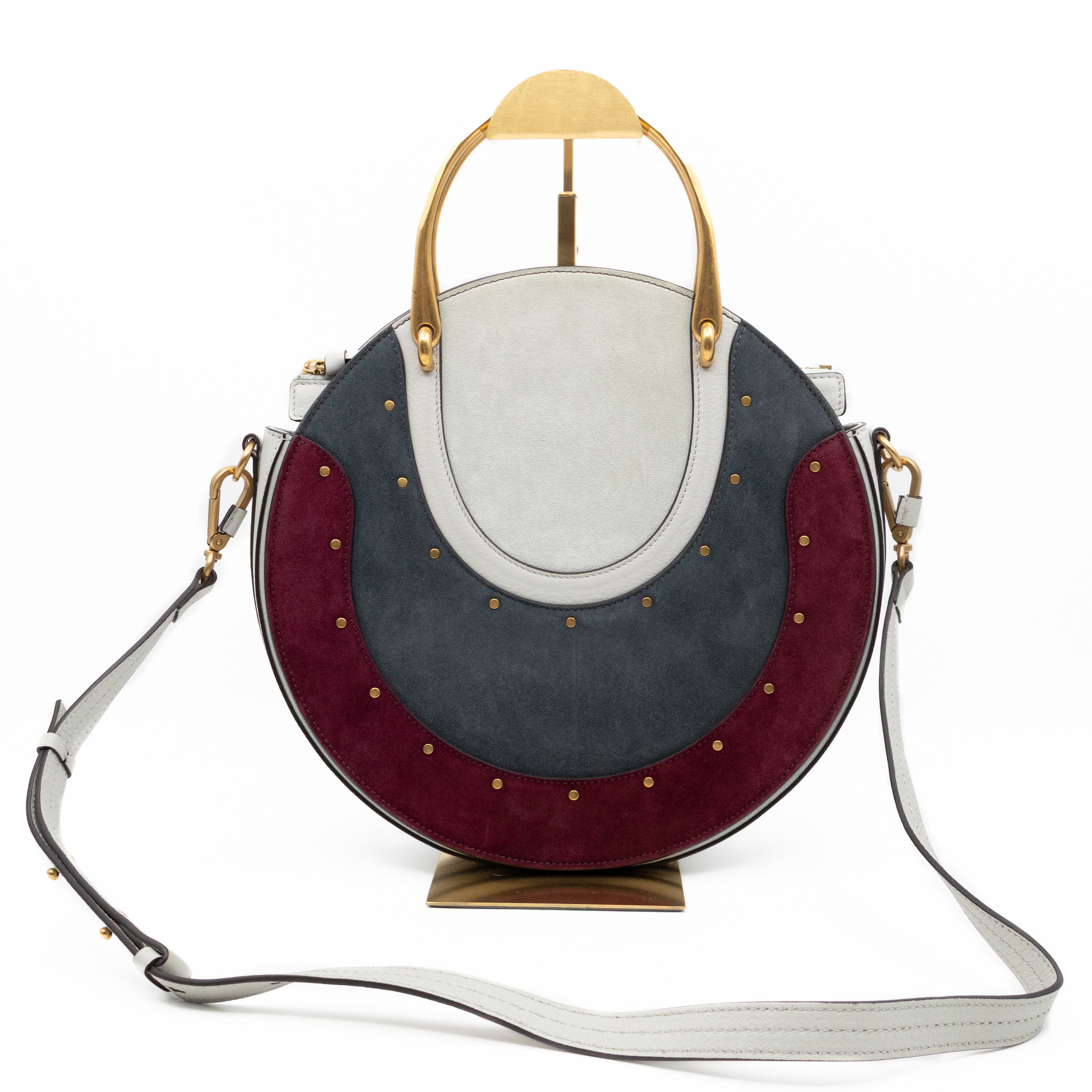 Pixie Large Round Bag Multicolor Suede & Leather