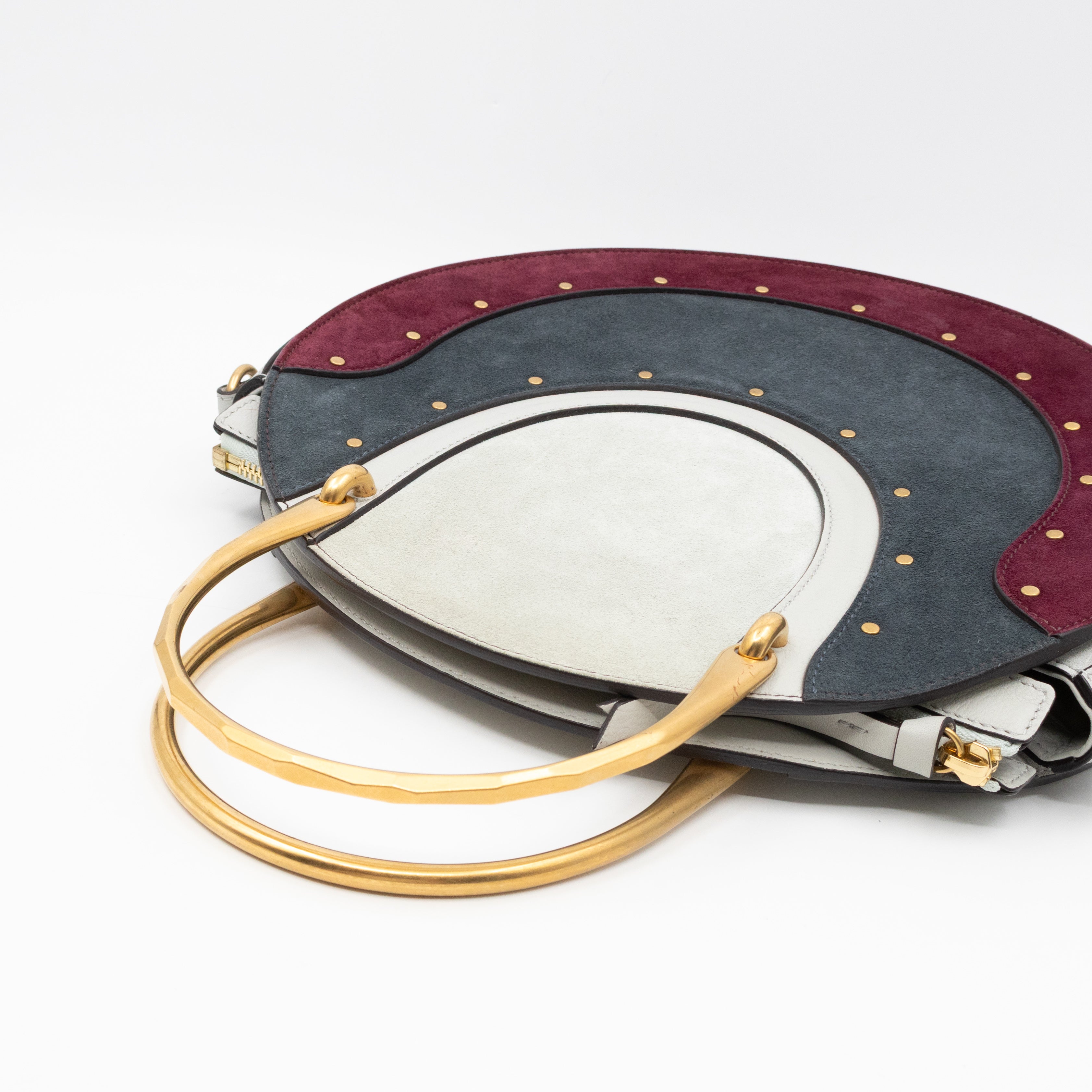 Pixie Large Round Bag Multicolor Suede & Leather