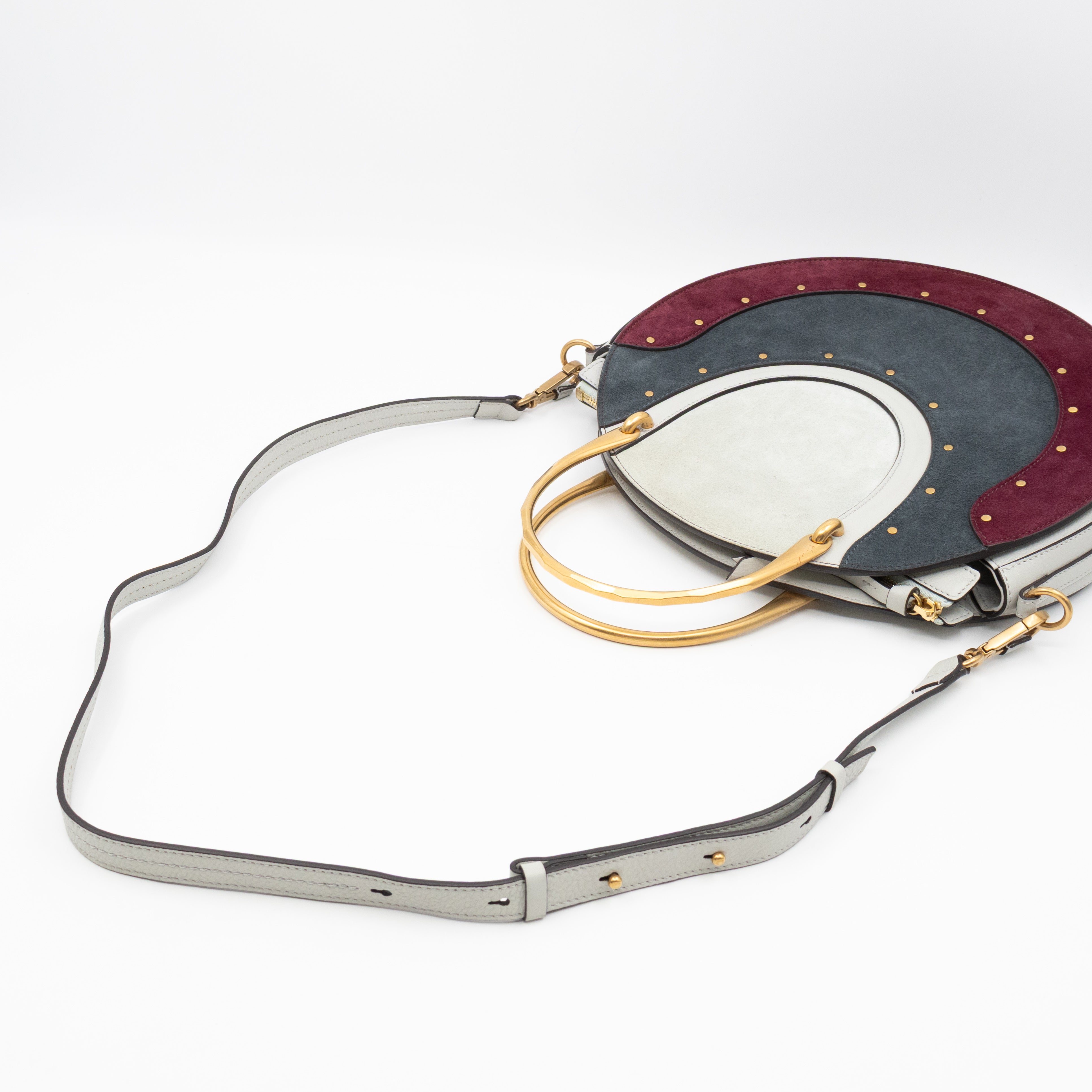 Pixie Large Round Bag Multicolor Suede & Leather