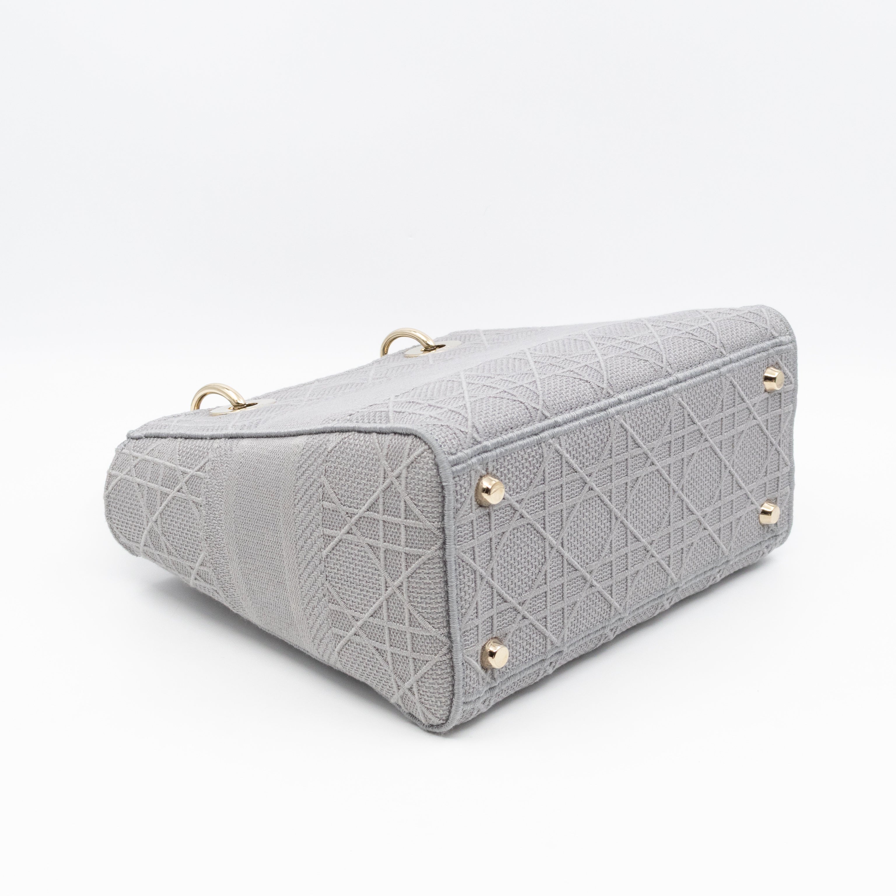 Lady D-Lite Medium Grey Canvas Embroidery Cannage
