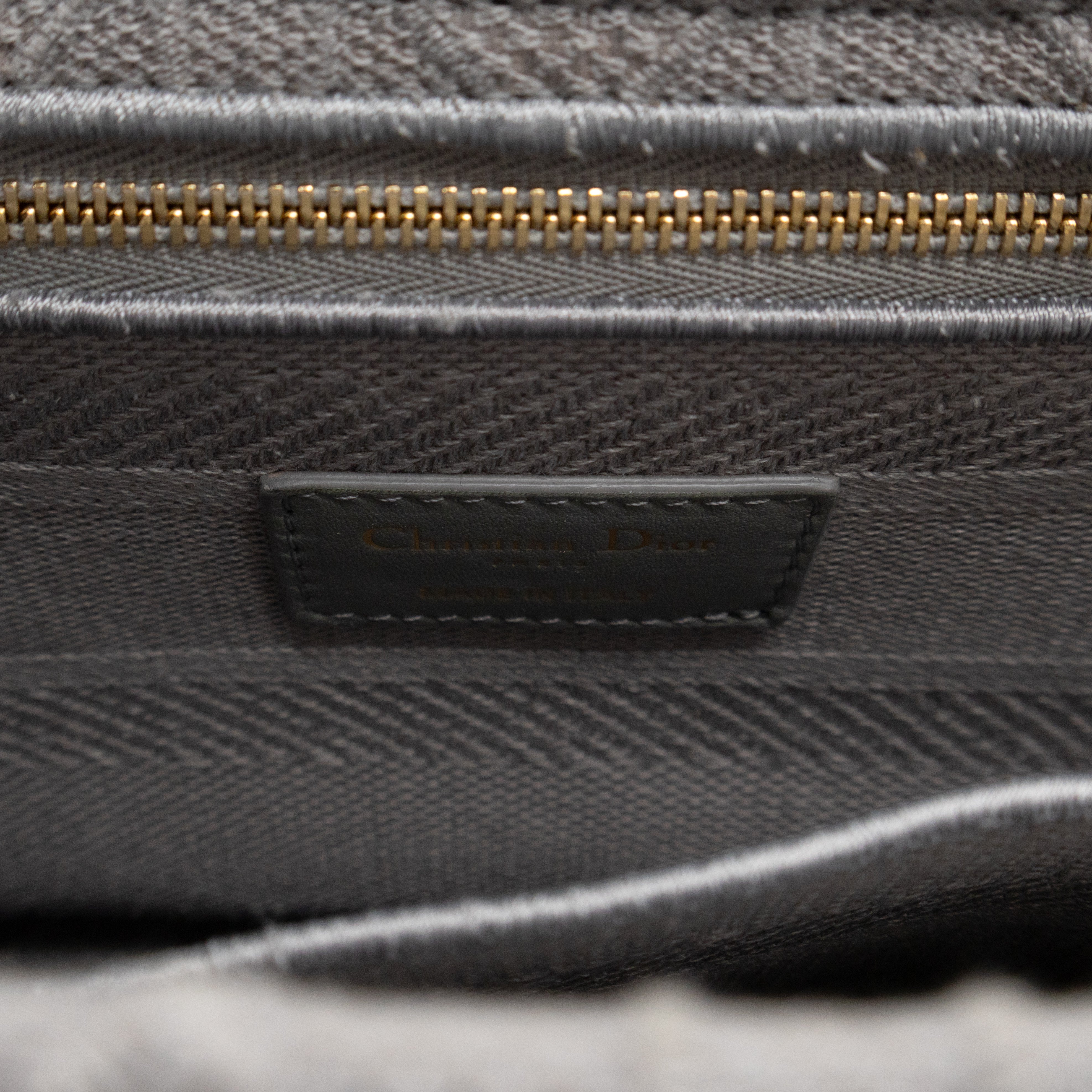 Lady D-Lite Medium Grey Canvas Embroidery Cannage
