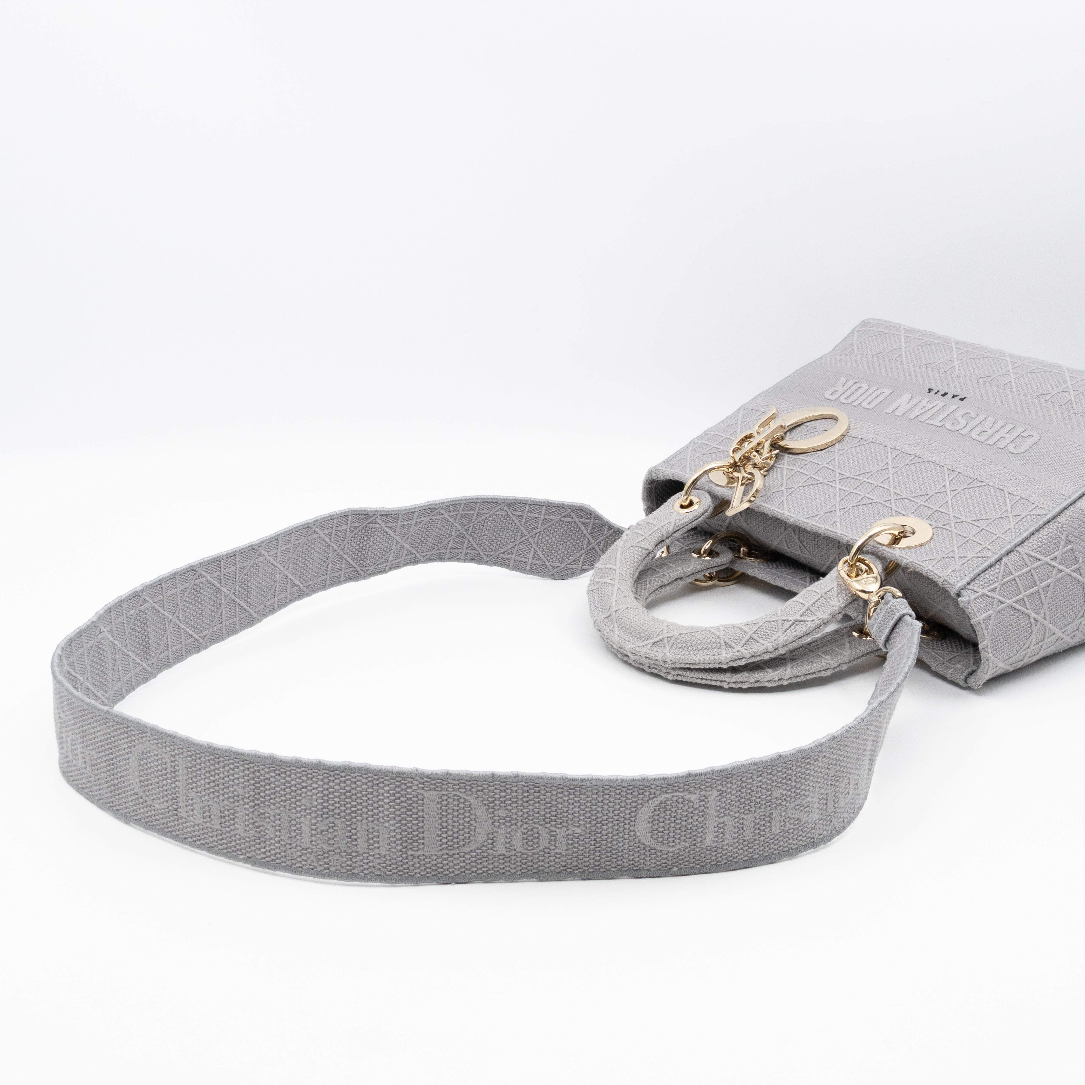 Lady D-Lite Medium Grey Canvas Embroidery Cannage