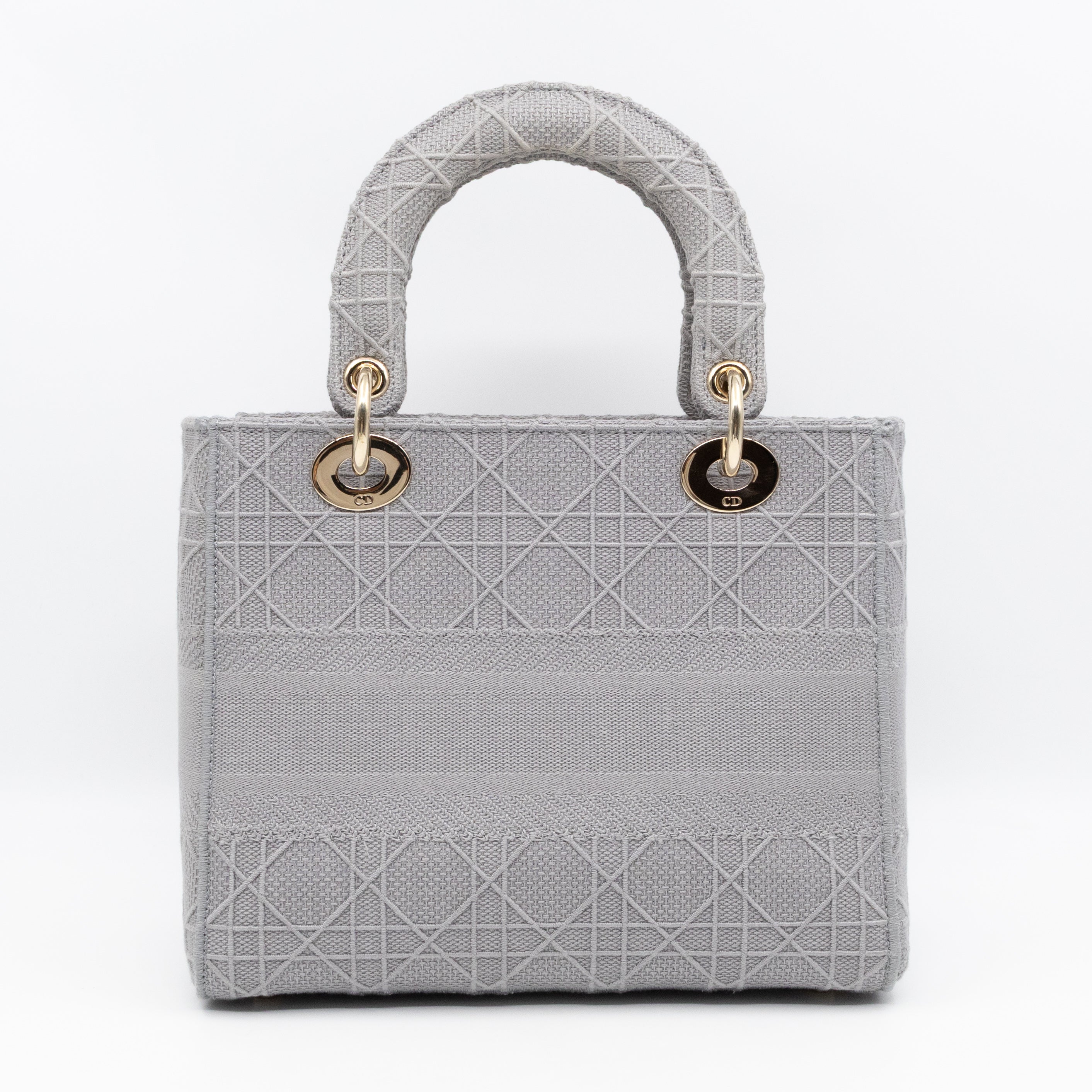 Lady D-Lite Medium Grey Canvas Embroidery Cannage