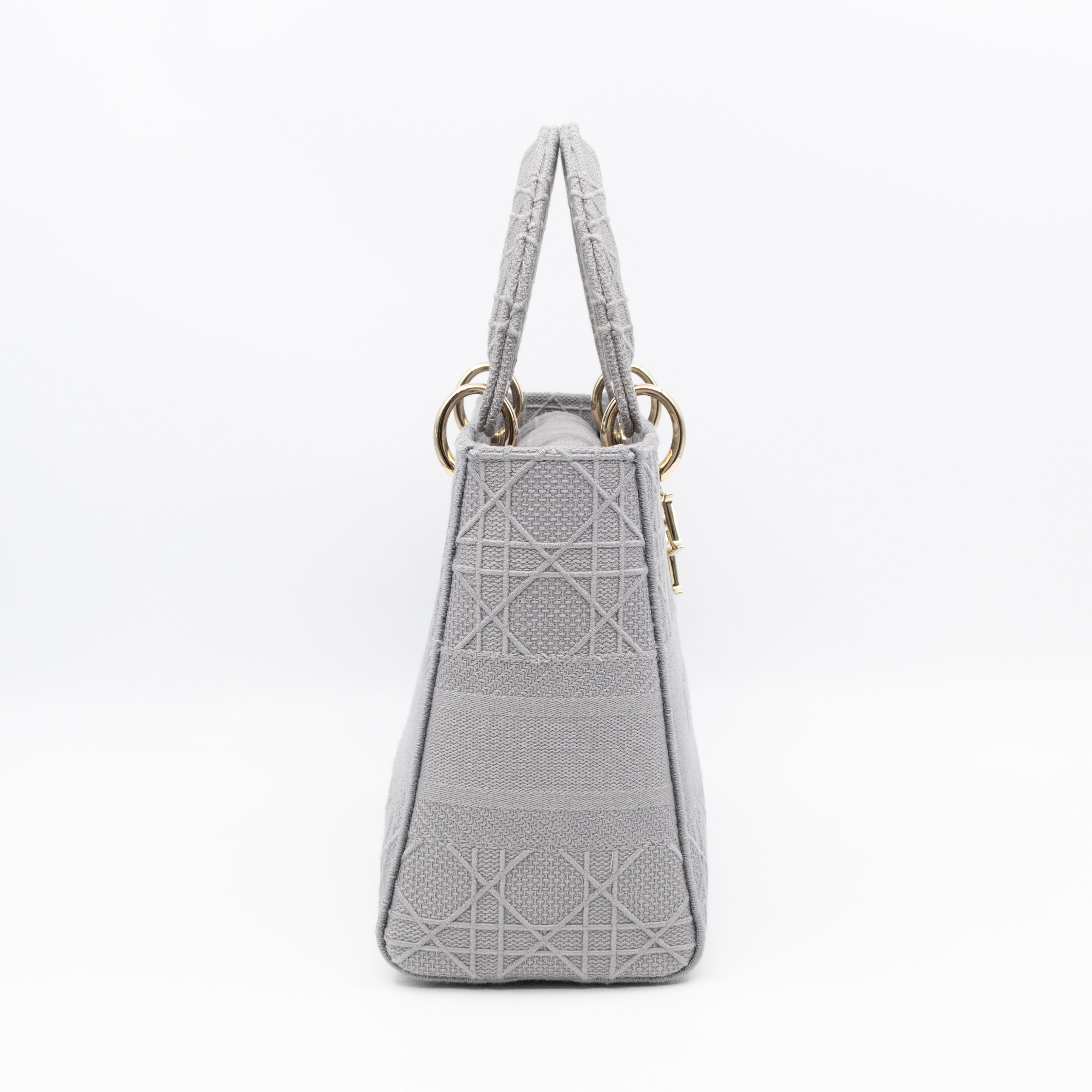 Lady D-Lite Medium Grey Canvas Embroidery Cannage