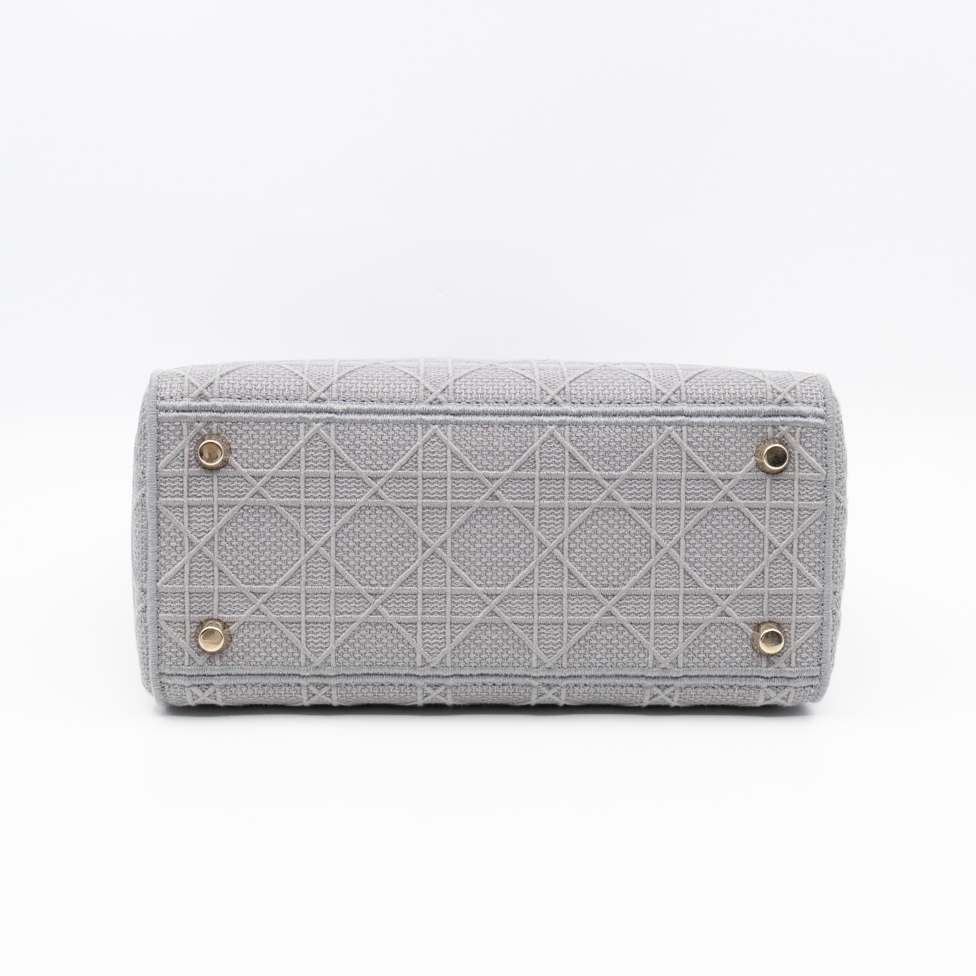 Lady D-Lite Medium Grey Canvas Embroidery Cannage