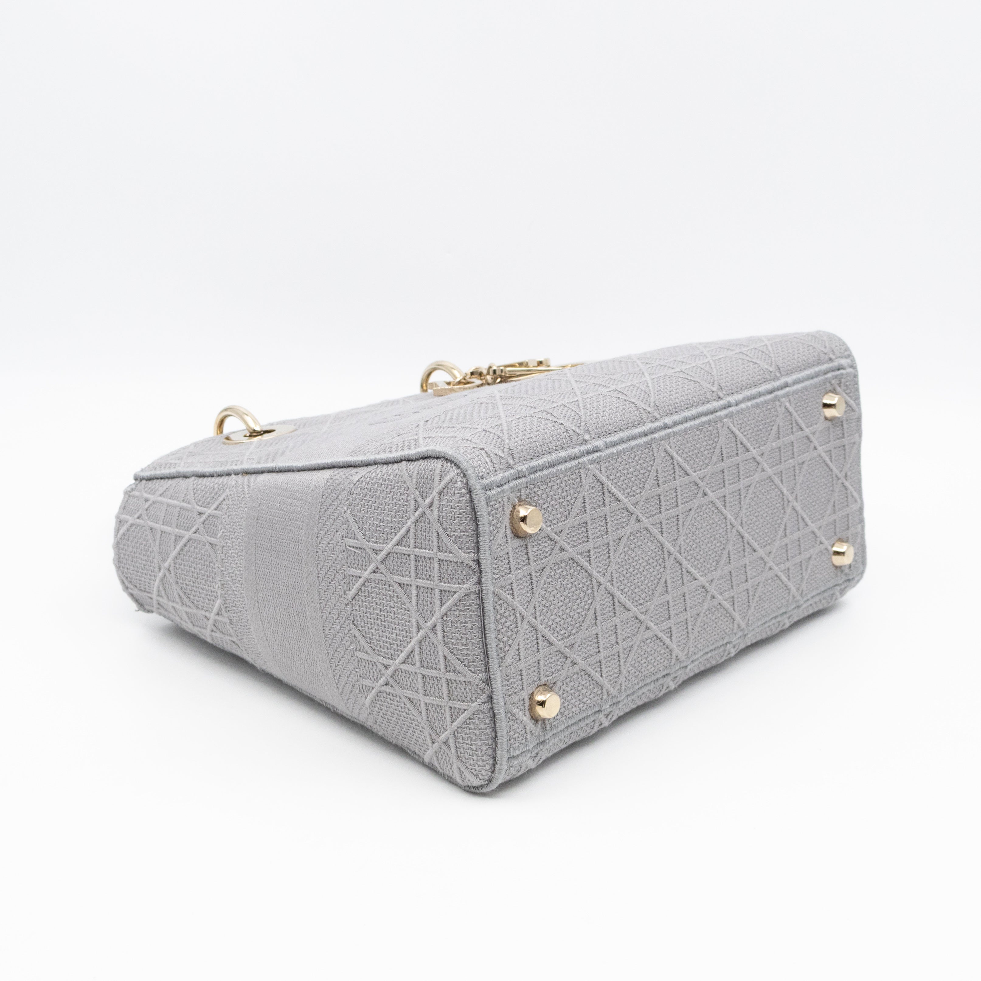 Lady D-Lite Medium Grey Canvas Embroidery Cannage