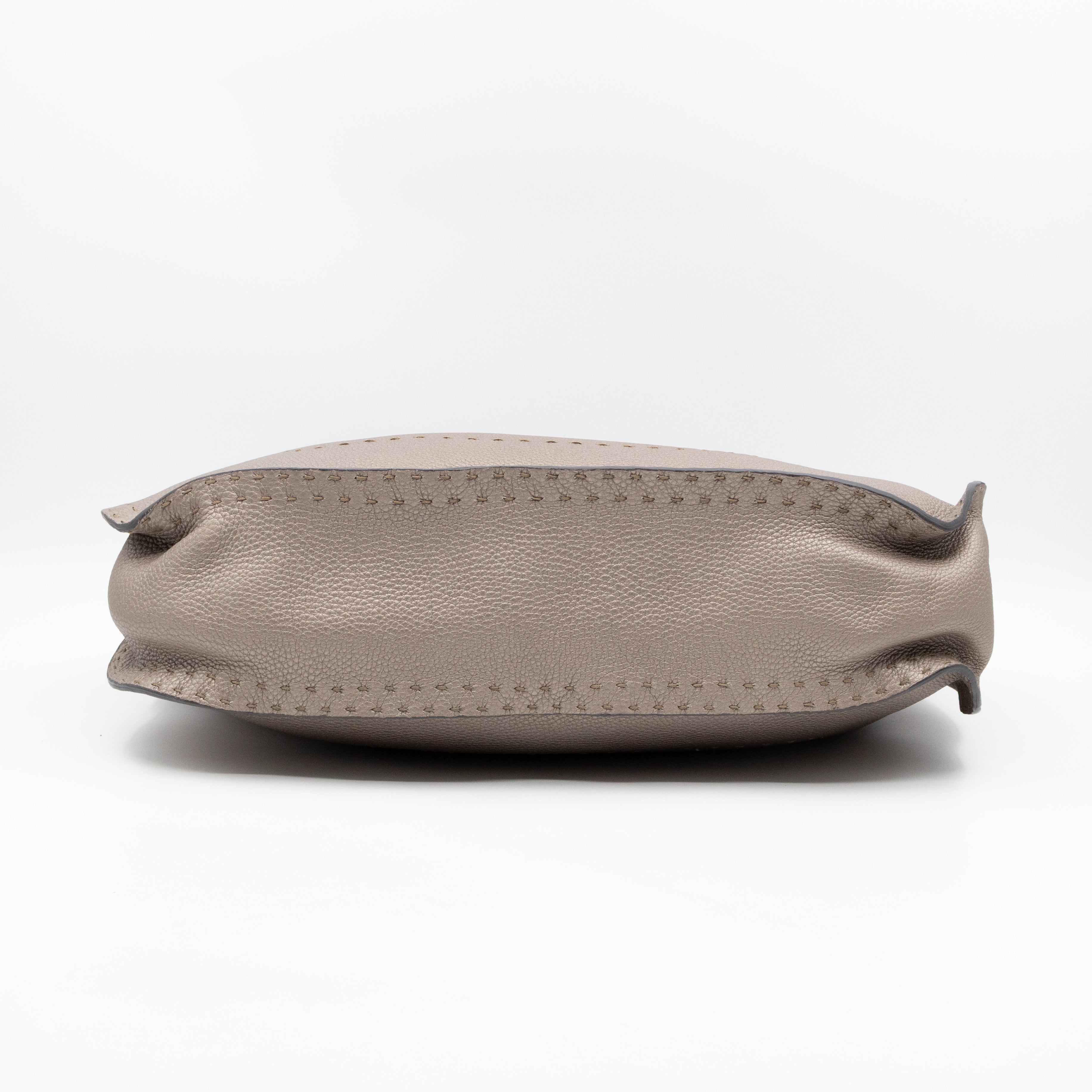 Selleria Hobo Bag Grey Metallic Roma Leather