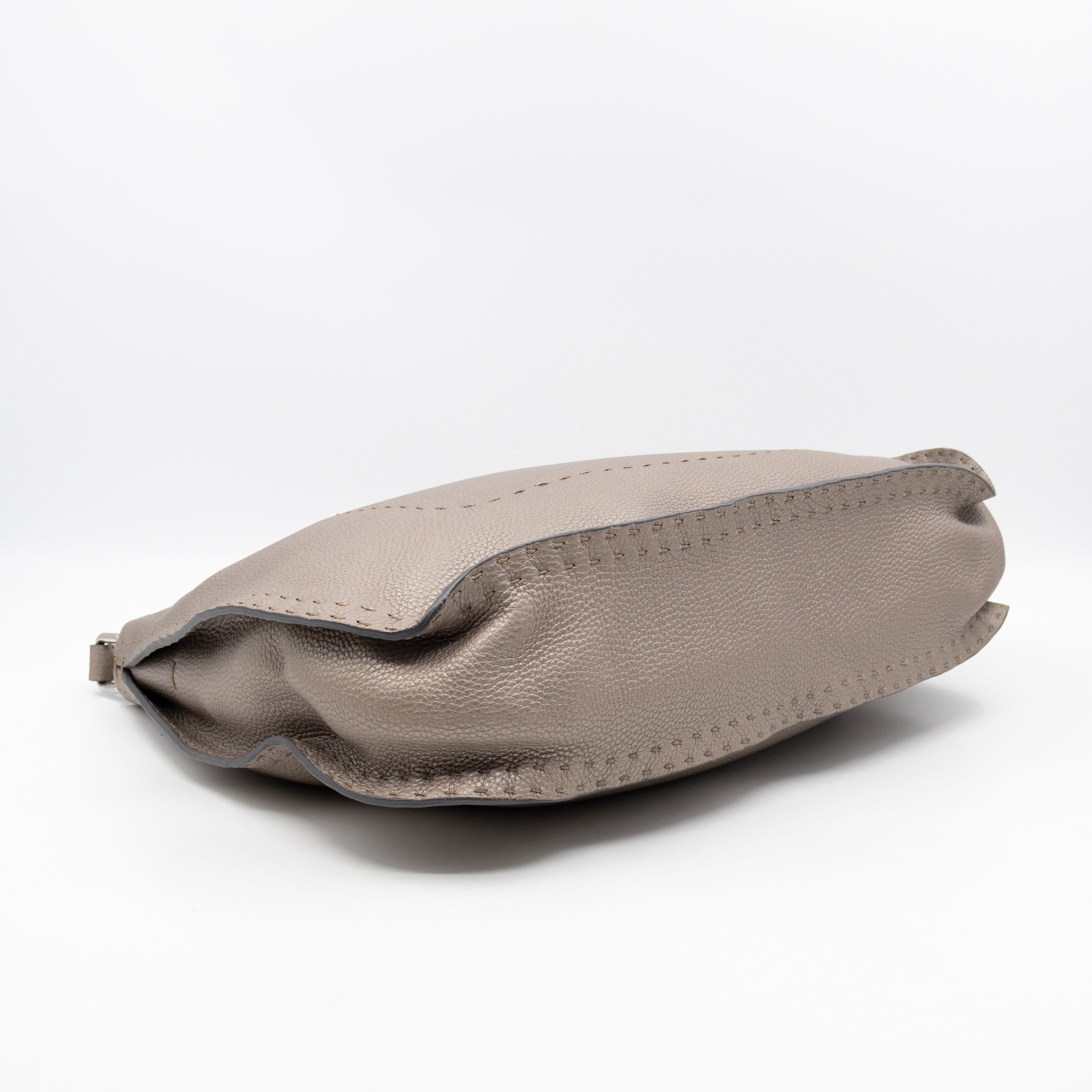 Selleria Hobo Bag Grey Metallic Roma Leather