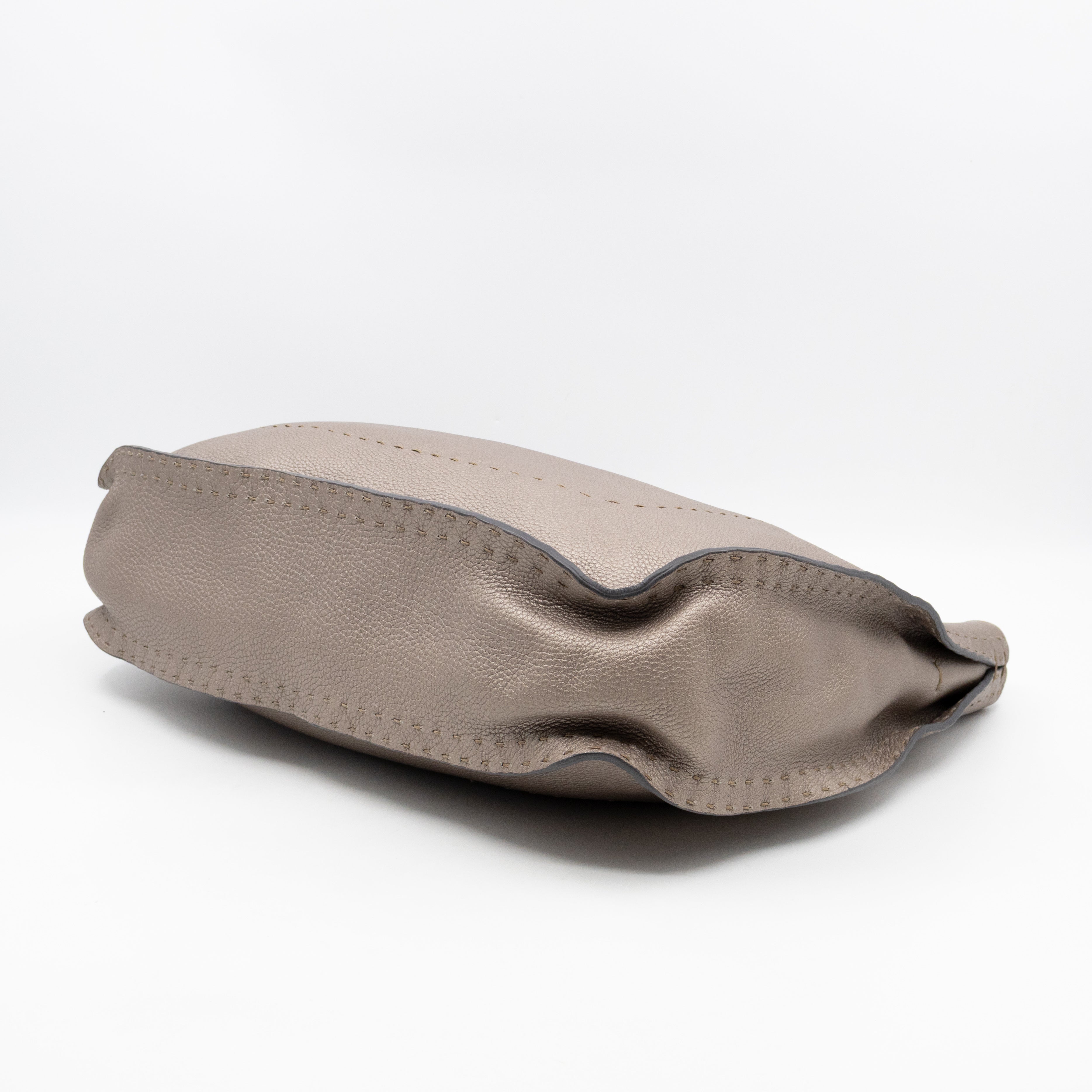 Selleria Hobo Bag Grey Metallic Roma Leather