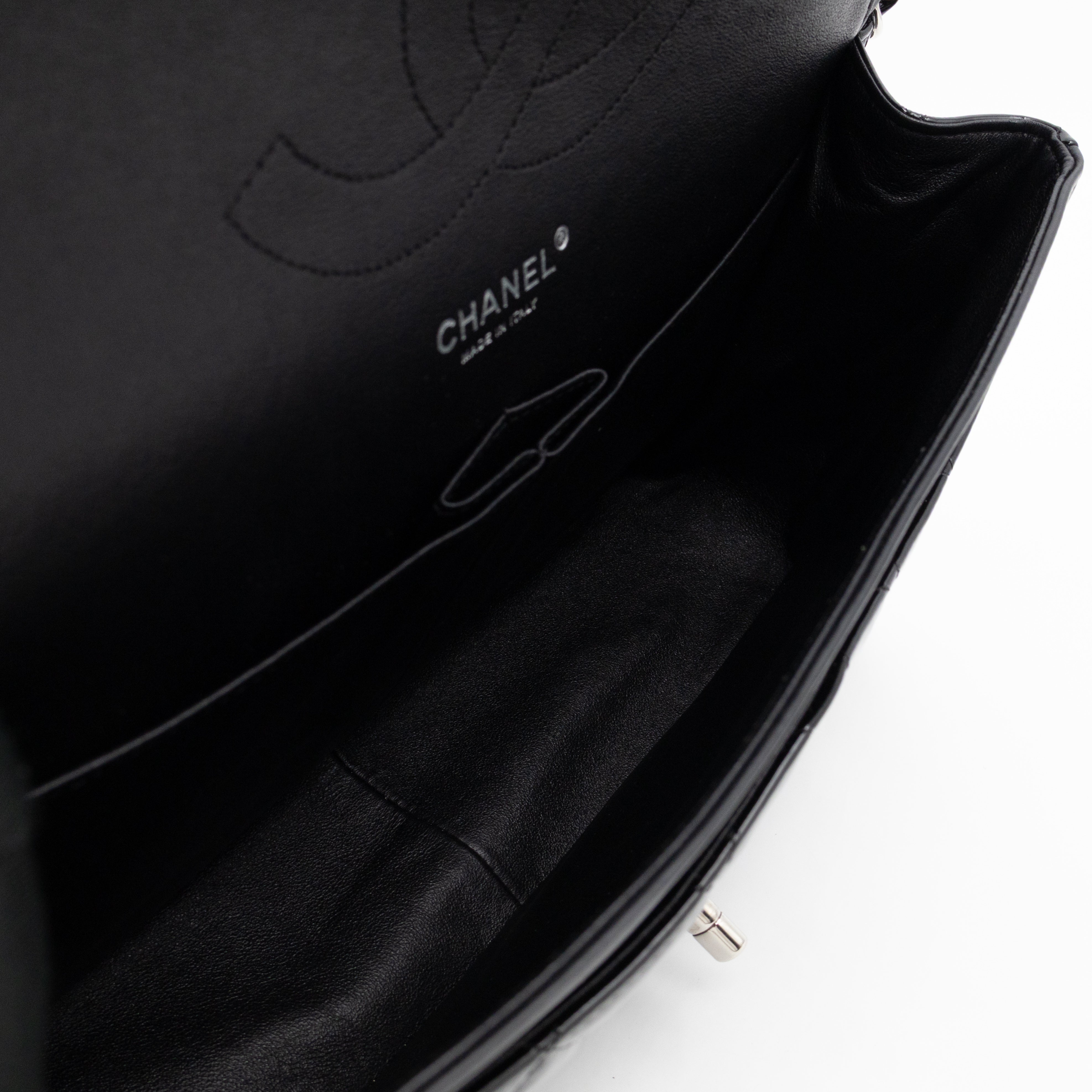 Classic Double Flap Jumbo Black Patent Leather
