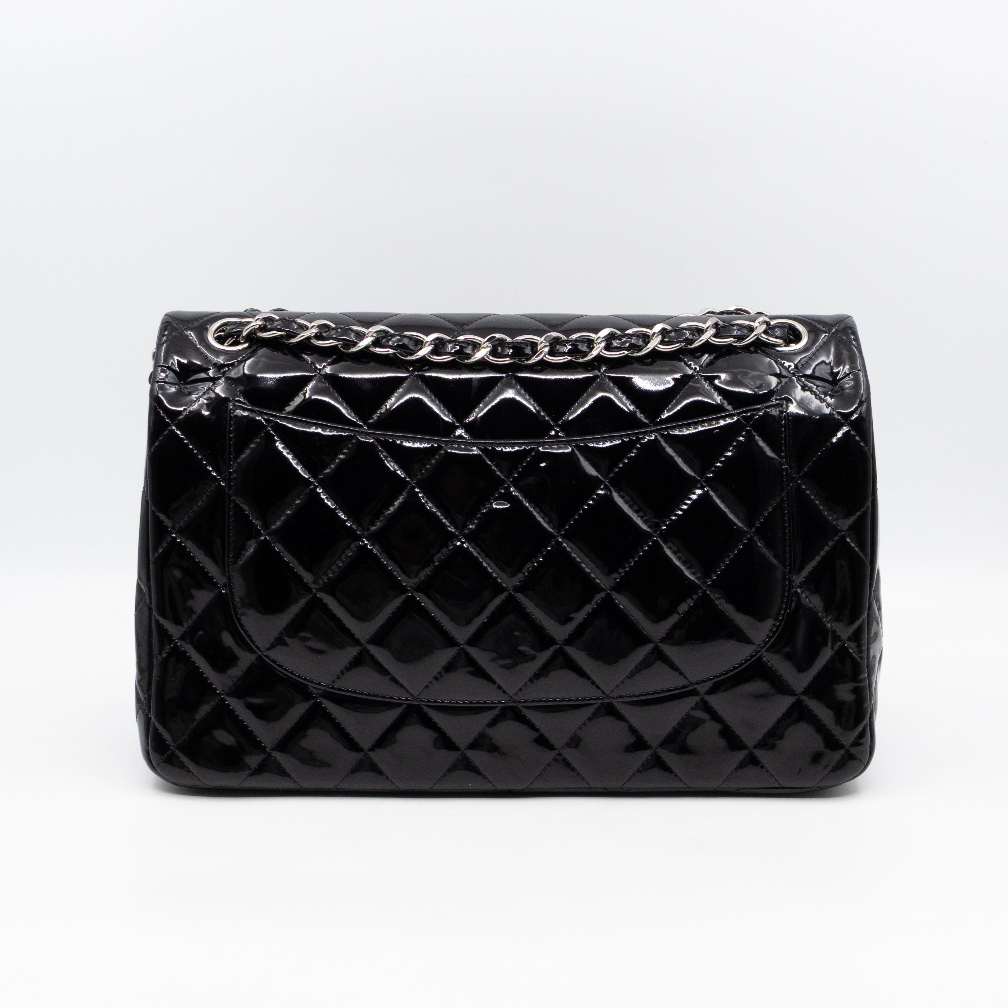 Classic Double Flap Jumbo Black Patent Leather