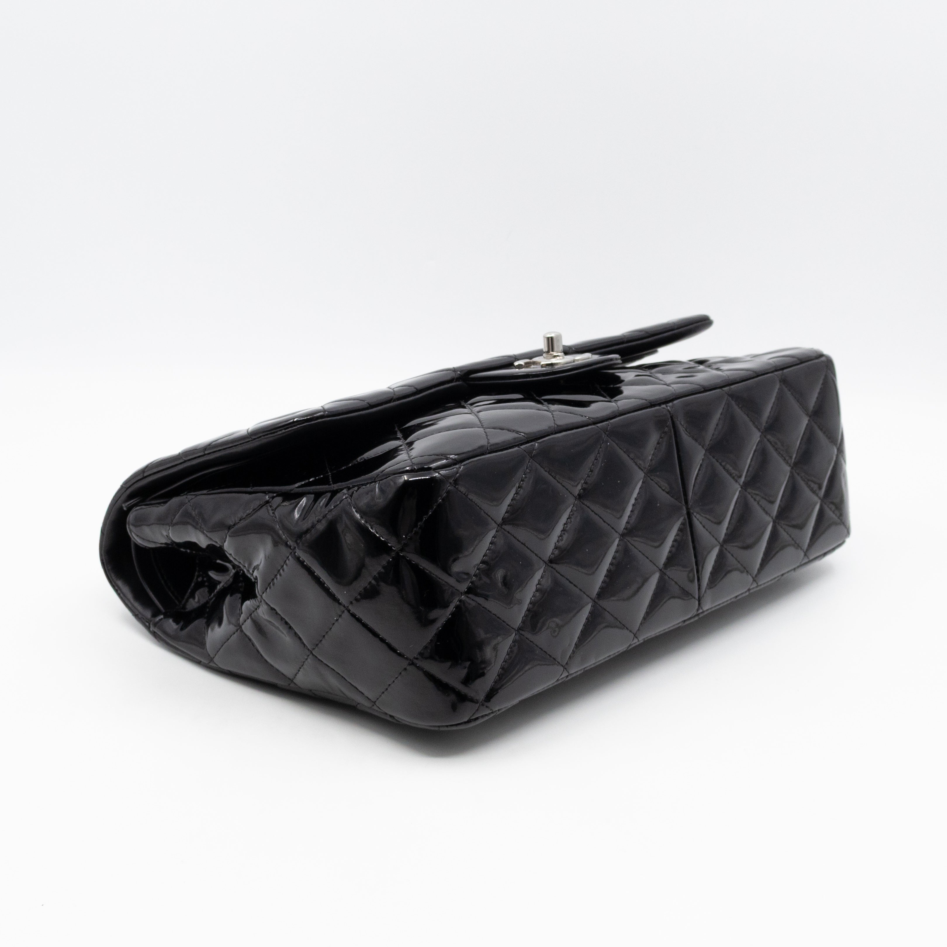 Classic Double Flap Jumbo Black Patent Leather