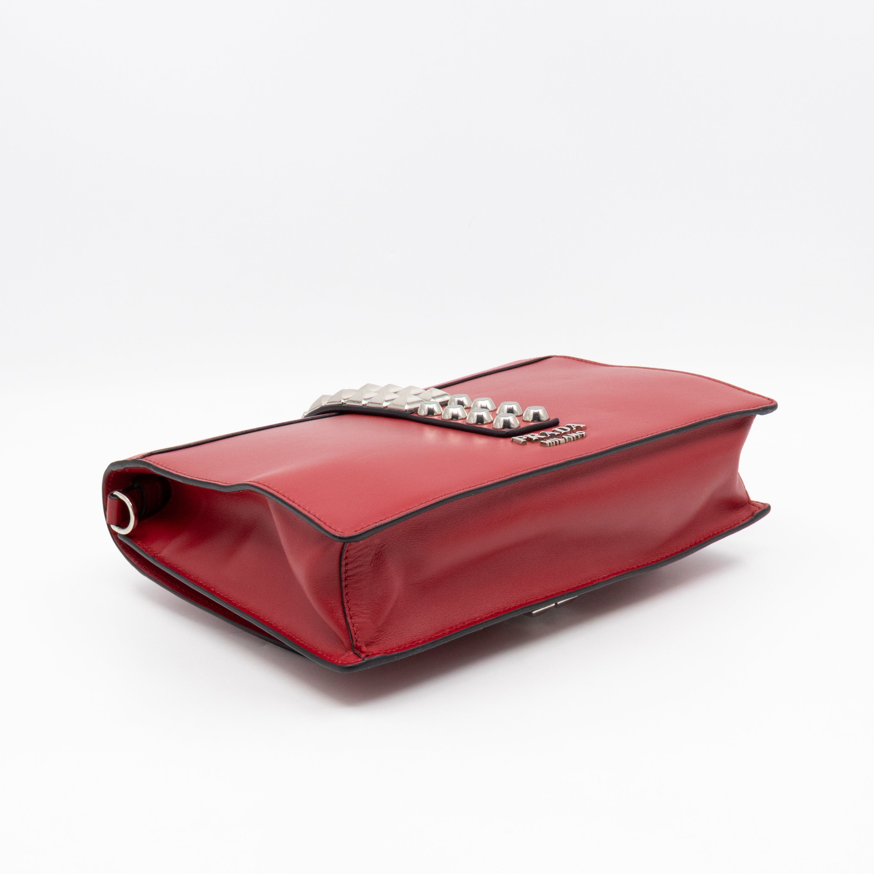 Elektra Studded Small Crossbody Bag Red Leather