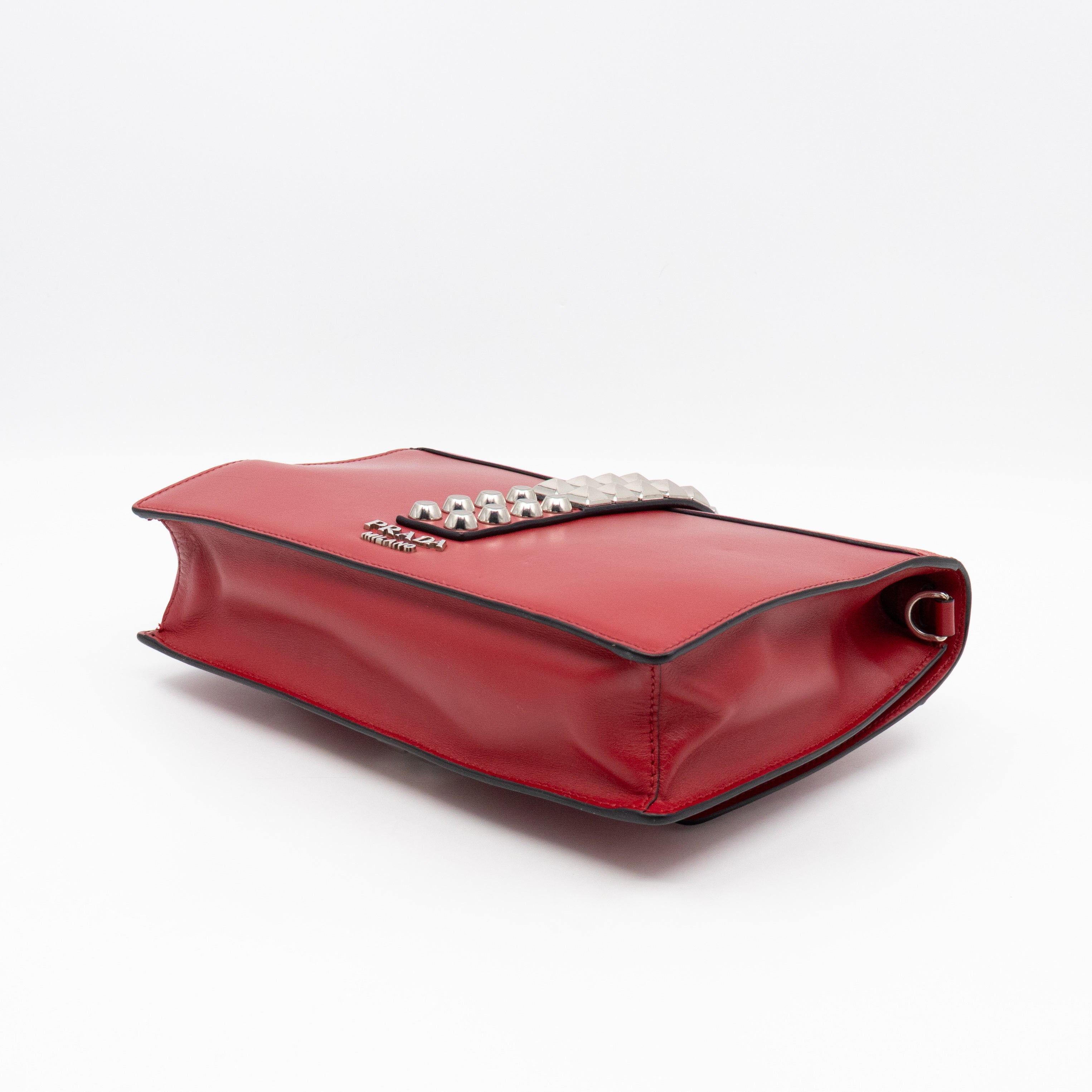 Elektra Studded Small Crossbody Bag Red Leather