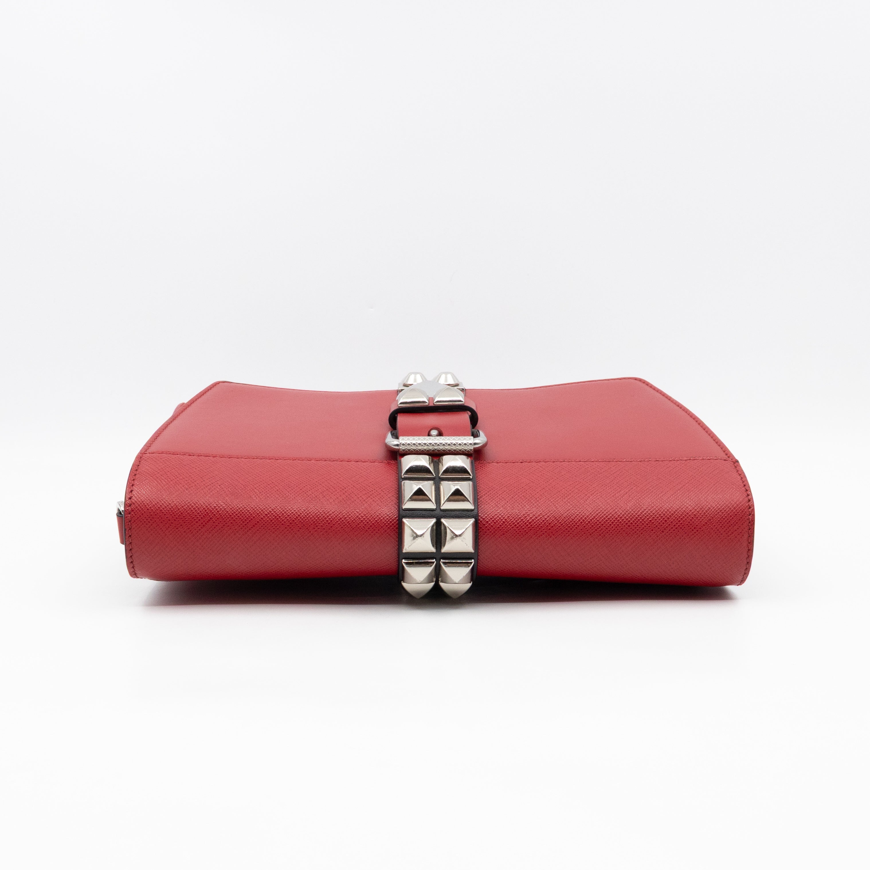 Elektra Studded Small Crossbody Bag Red Leather