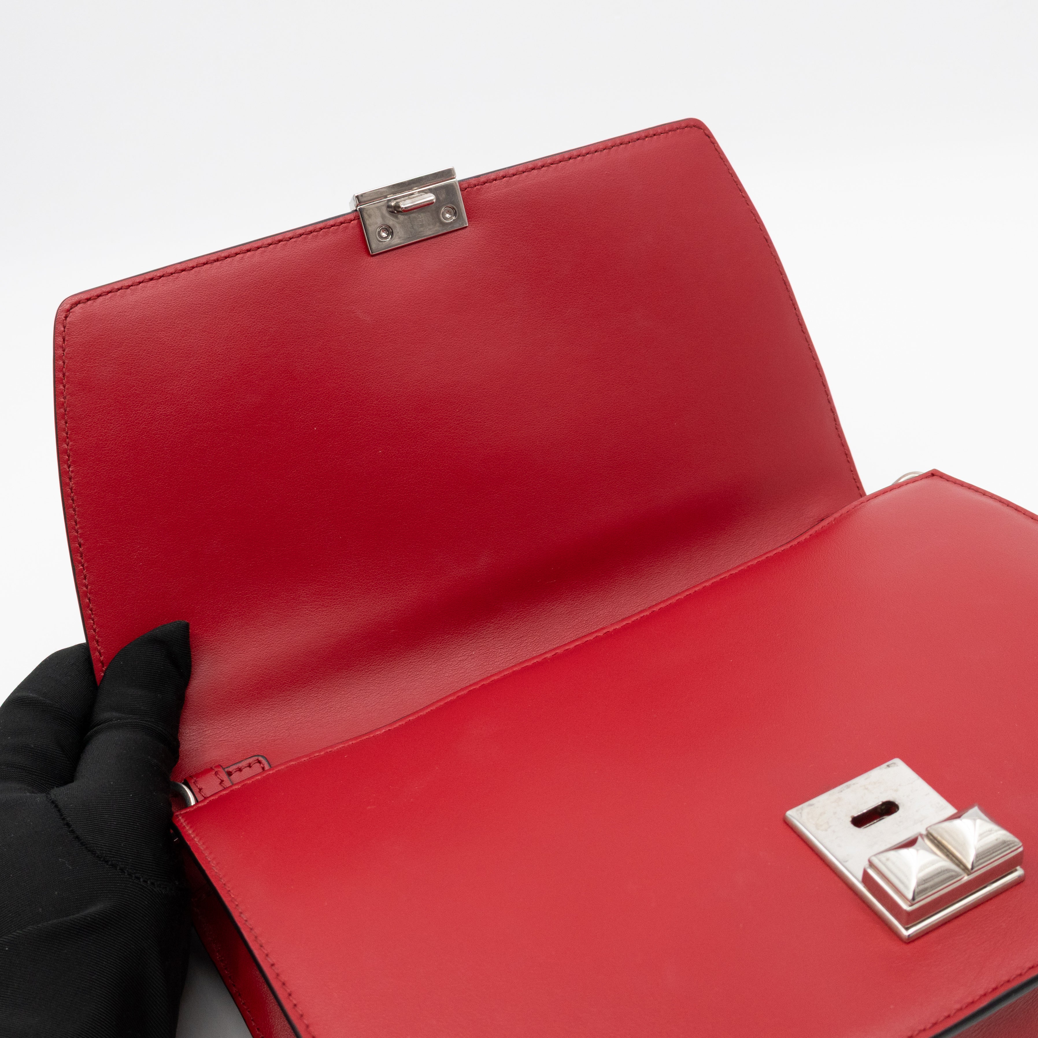 Elektra Studded Small Crossbody Bag Red Leather