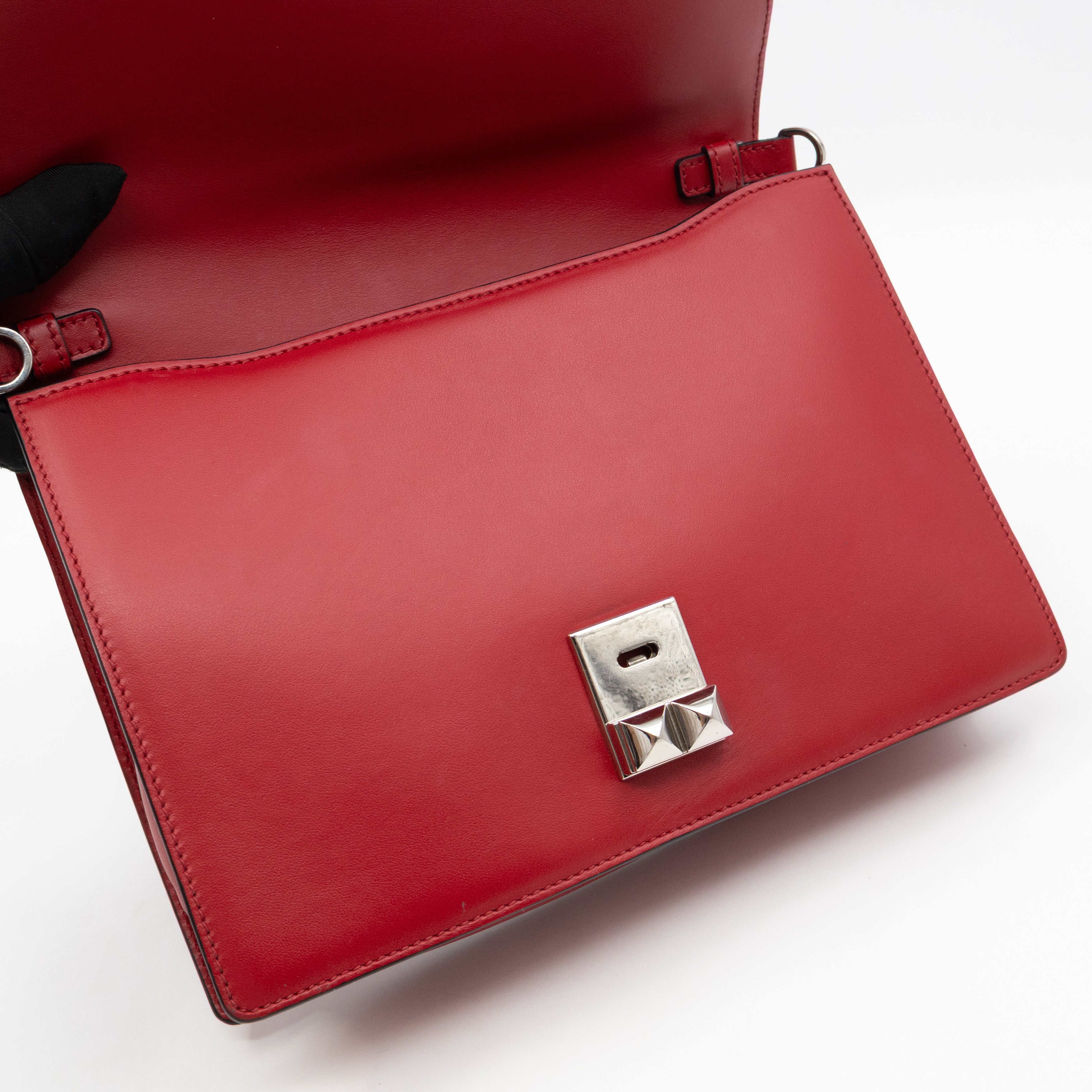 Elektra Studded Small Crossbody Bag Red Leather