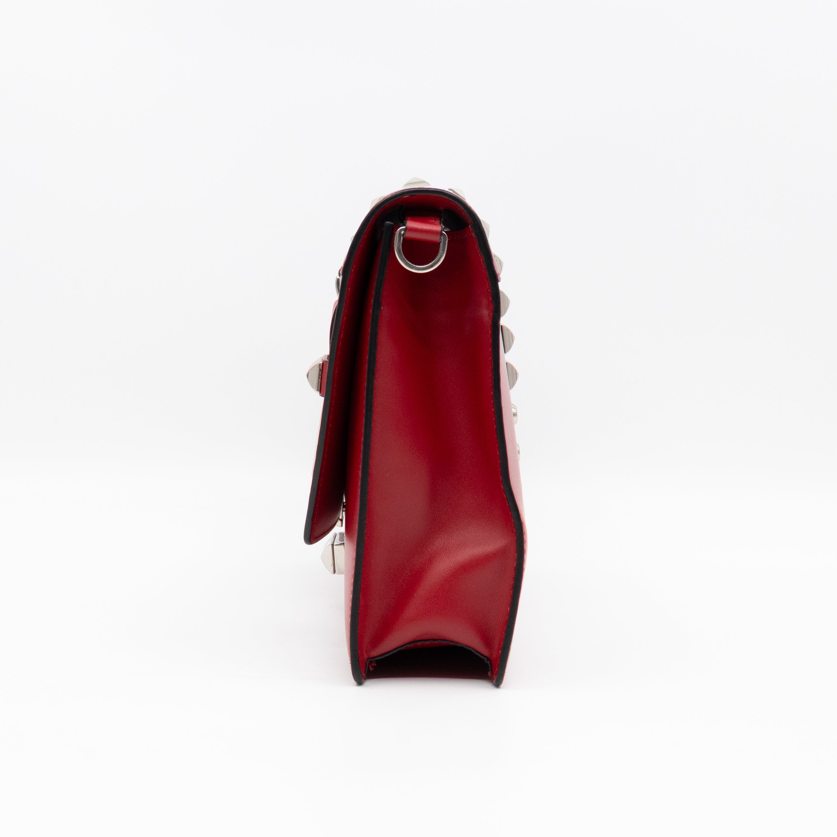 Elektra Studded Small Crossbody Bag Red Leather