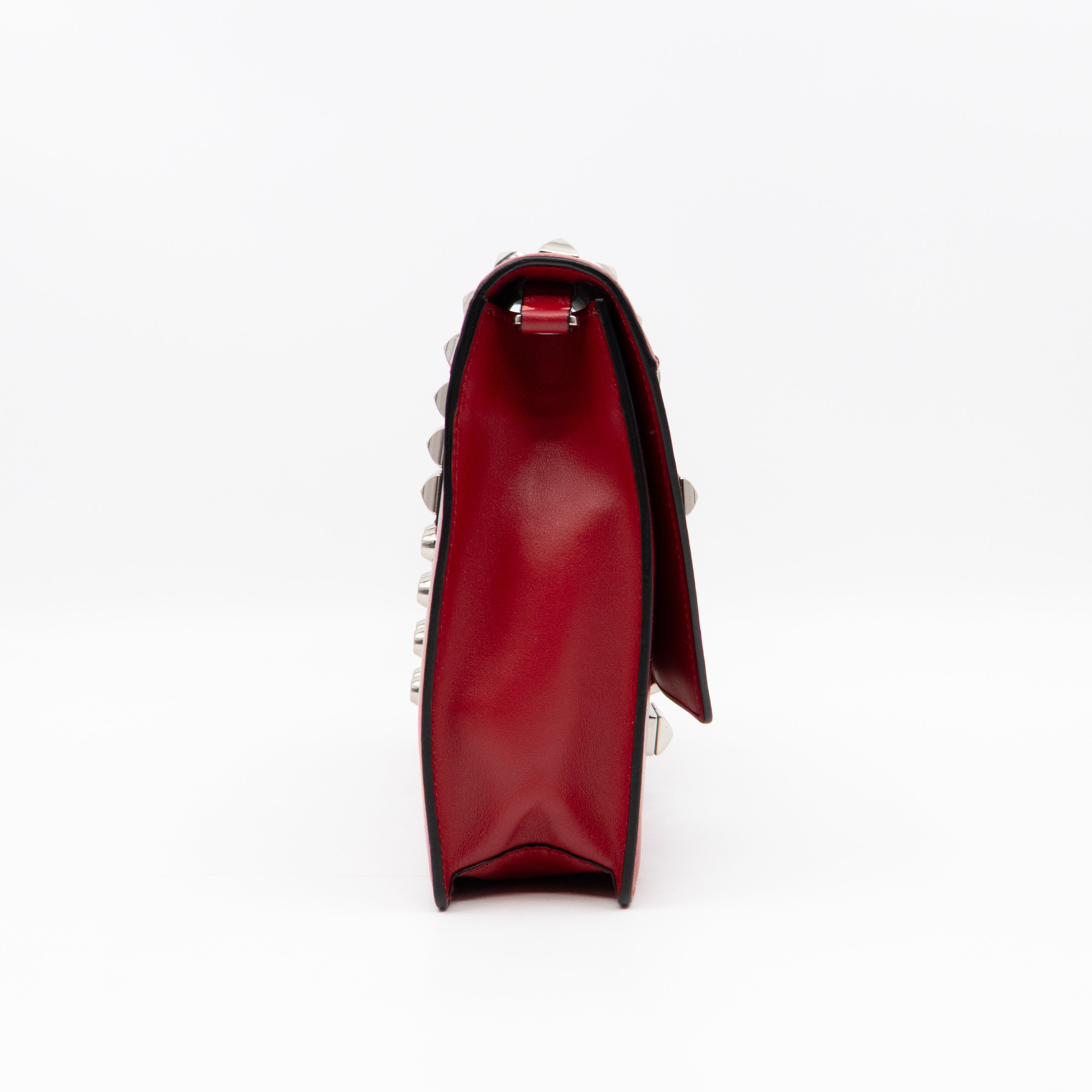 Elektra Studded Small Crossbody Bag Red Leather