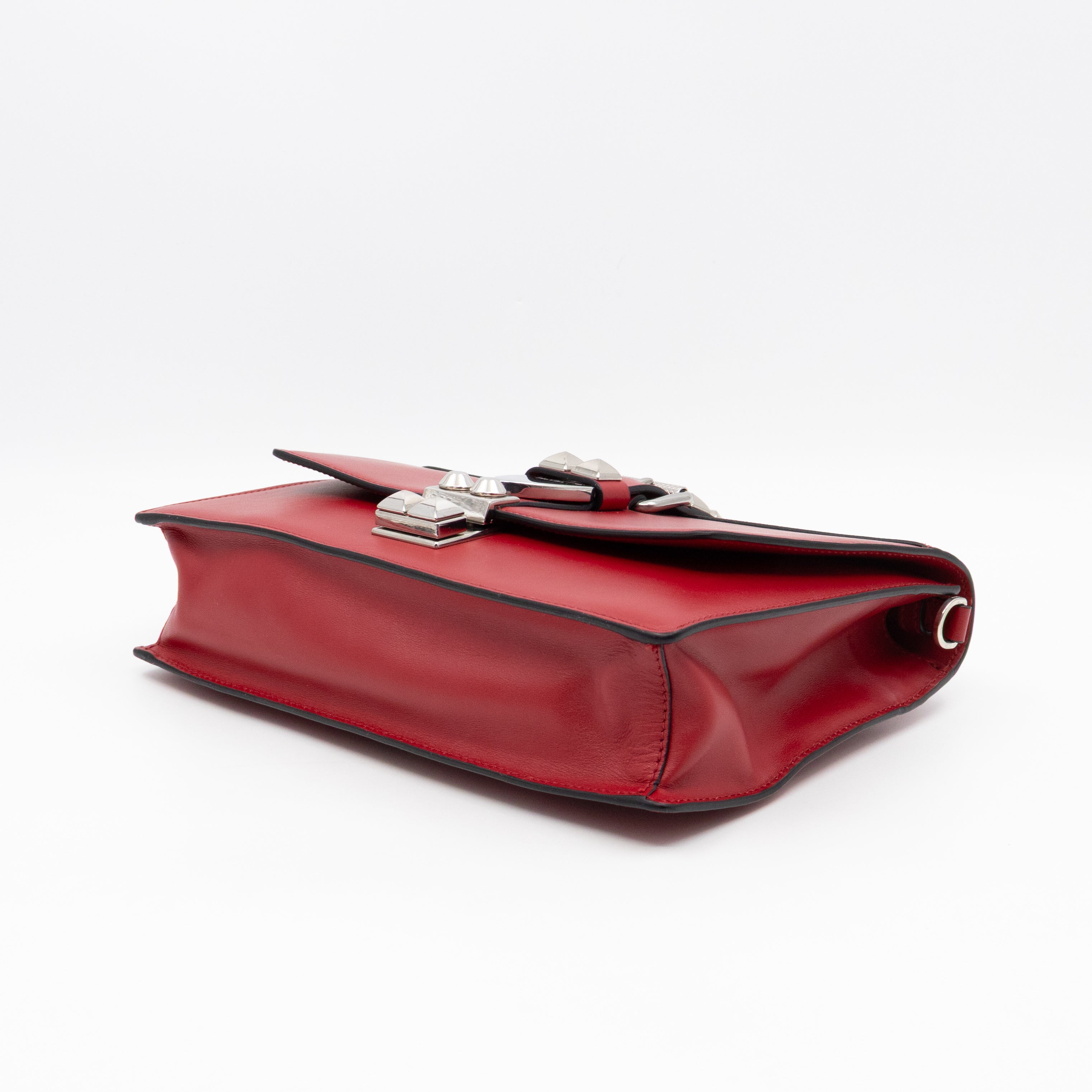 Elektra Studded Small Crossbody Bag Red Leather