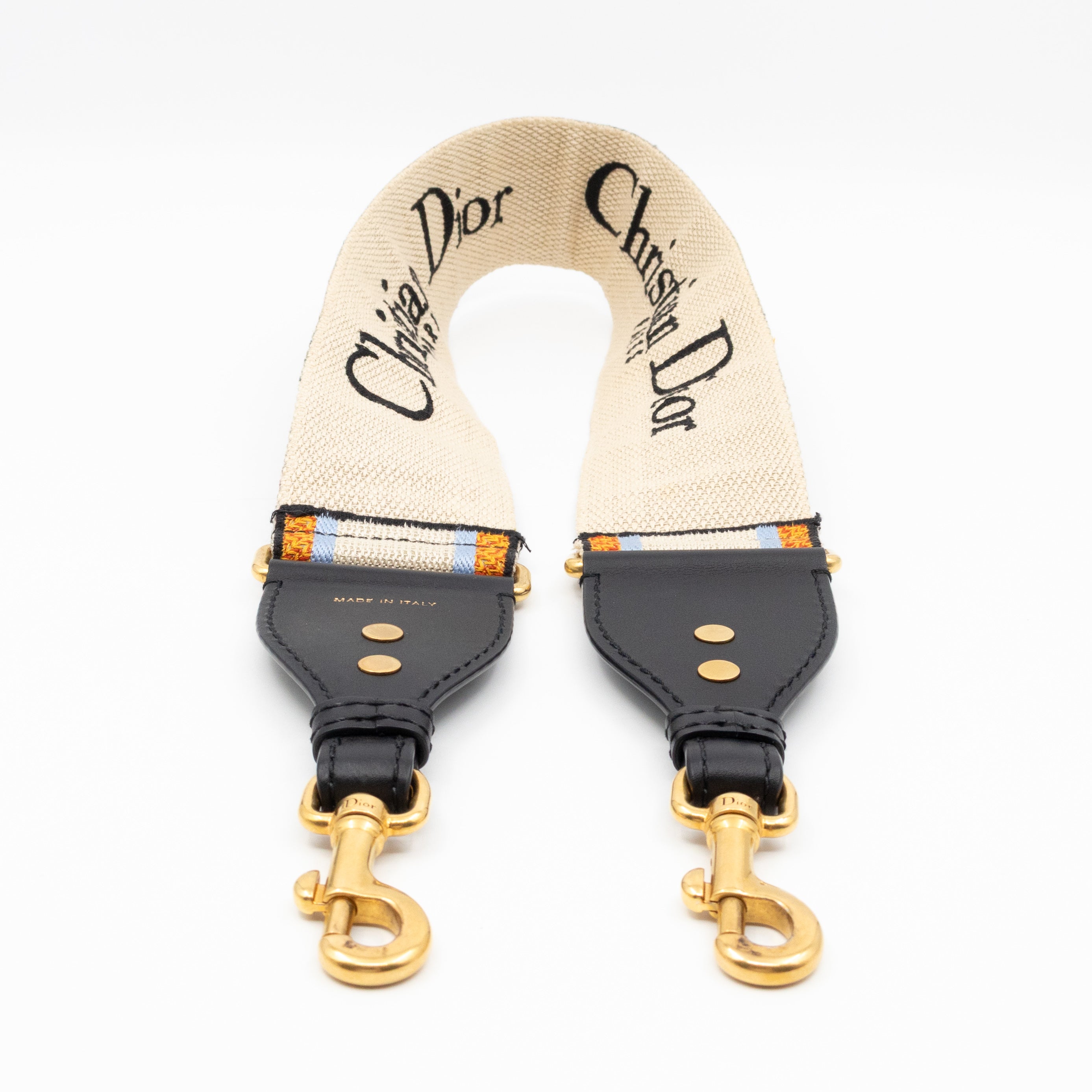 Saddle Bag Dior Oblique Embroidery with Canvas Shoulder Strap