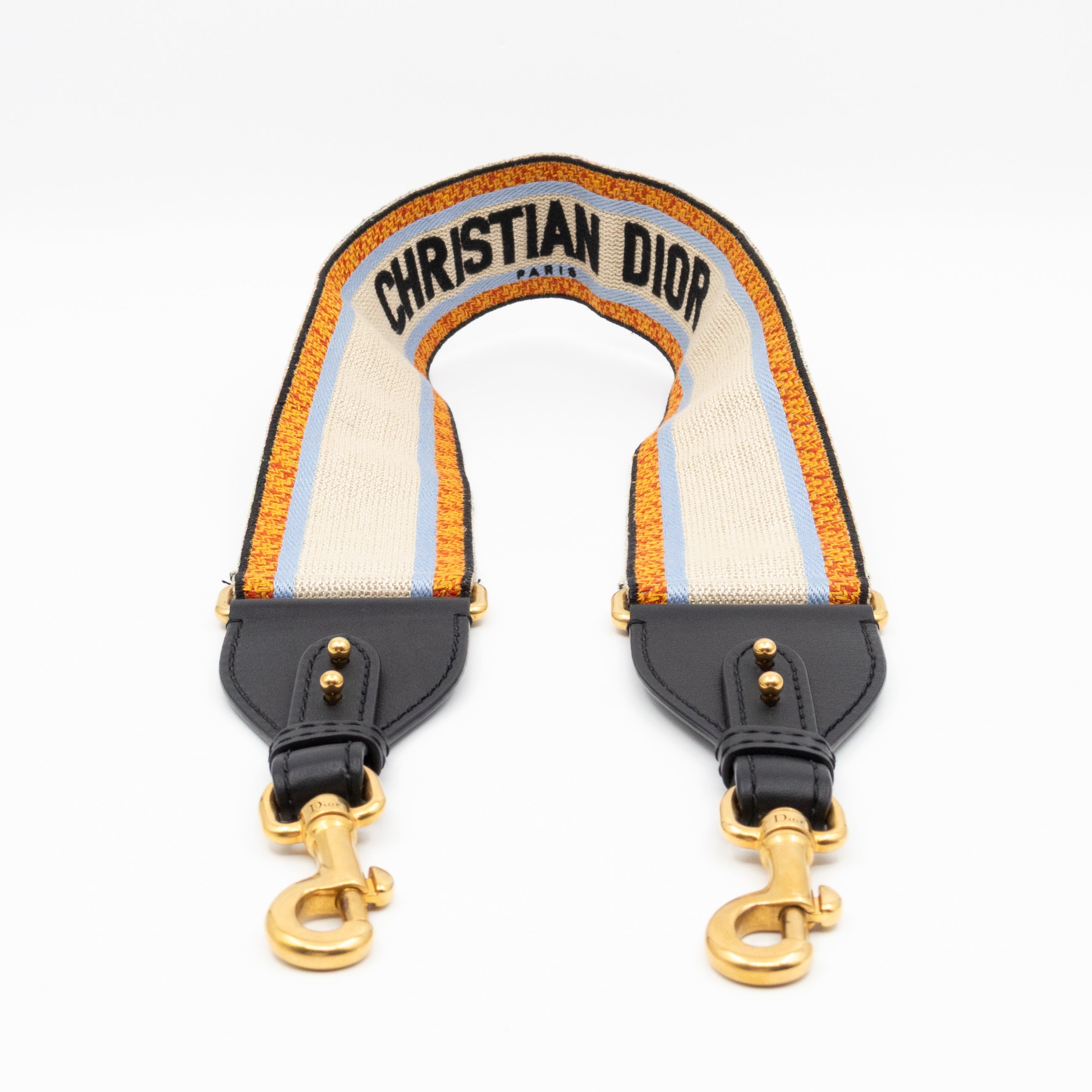 Saddle Bag Dior Oblique Embroidery with Canvas Shoulder Strap