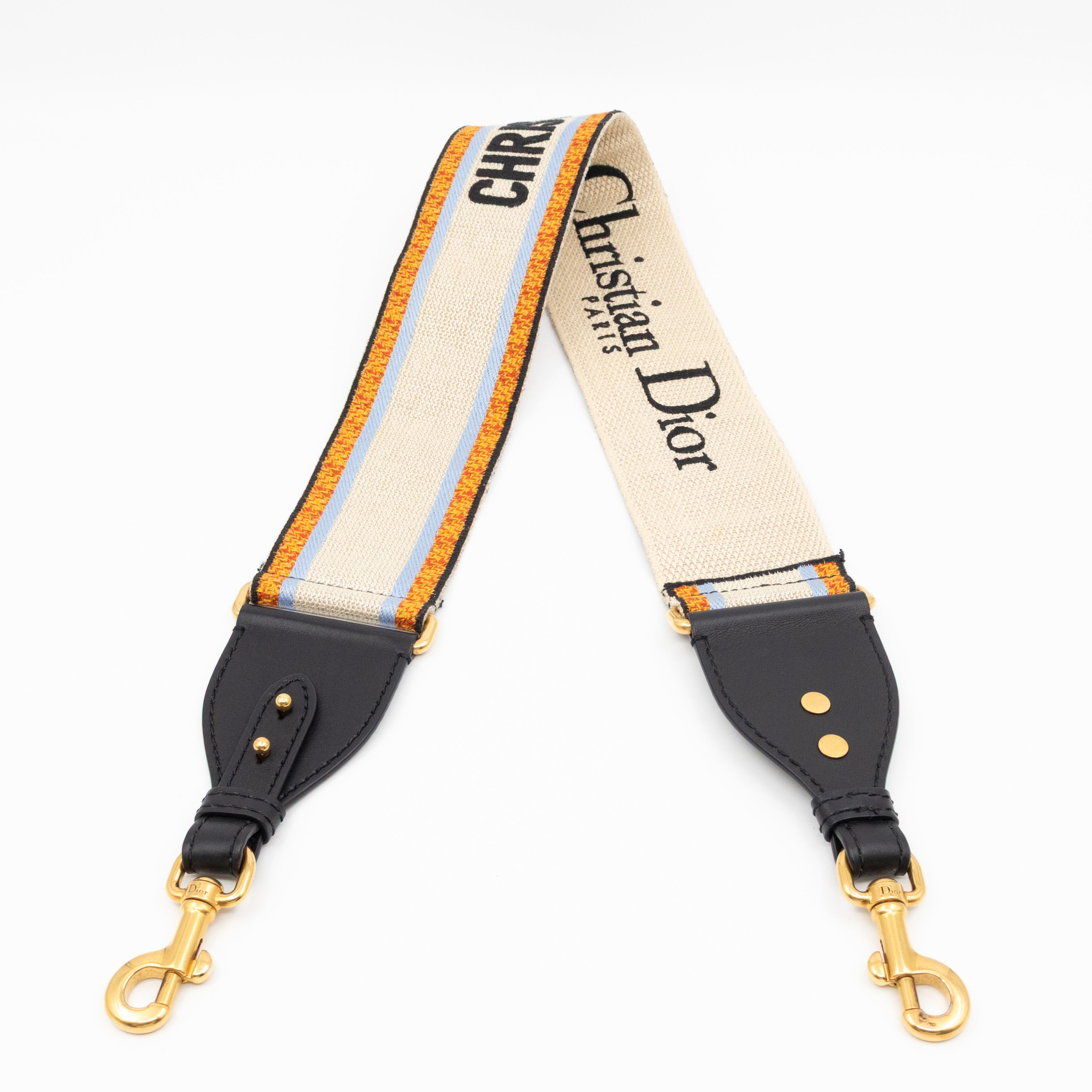 Saddle Bag Dior Oblique Embroidery with Canvas Shoulder Strap