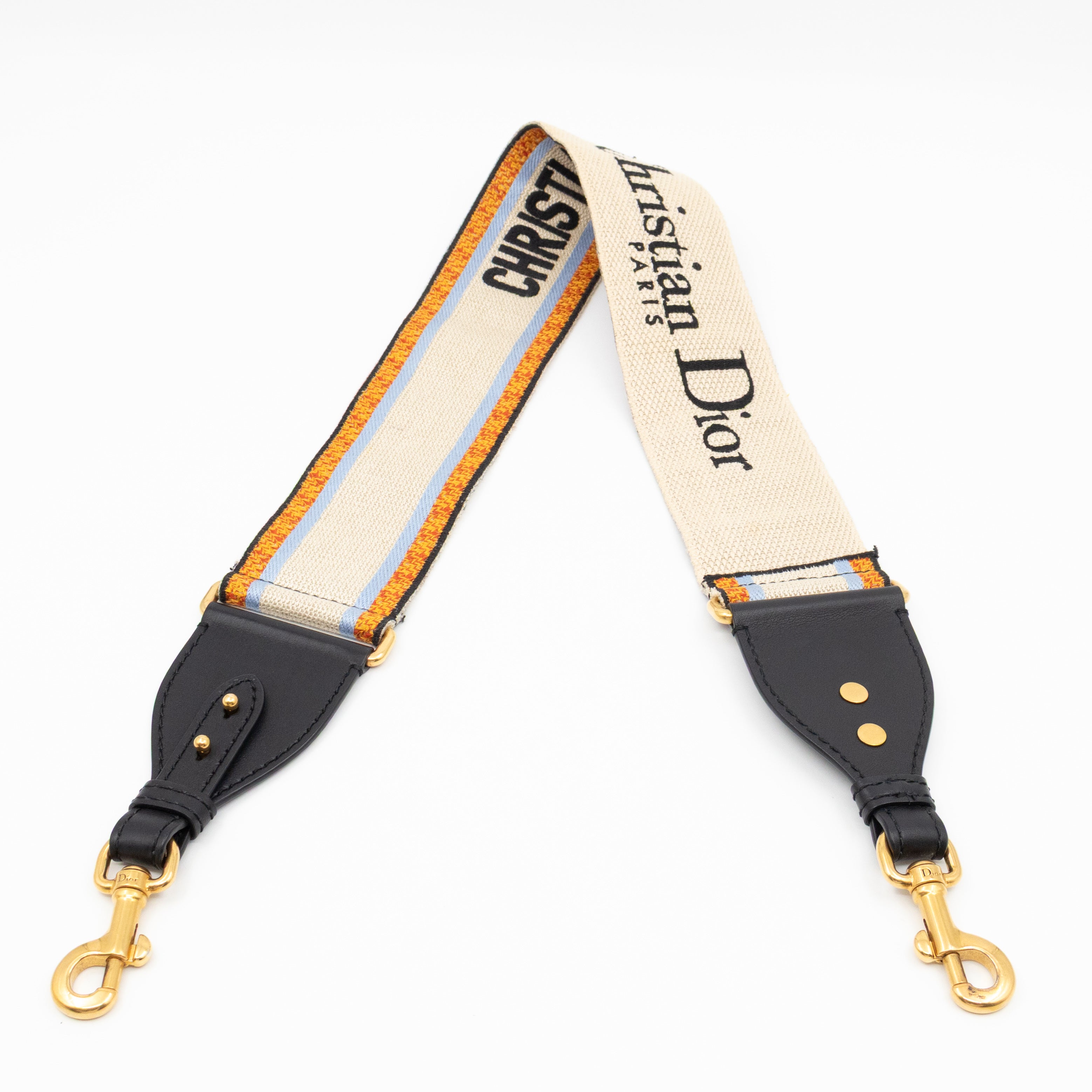 Saddle Bag Dior Oblique Embroidery with Canvas Shoulder Strap