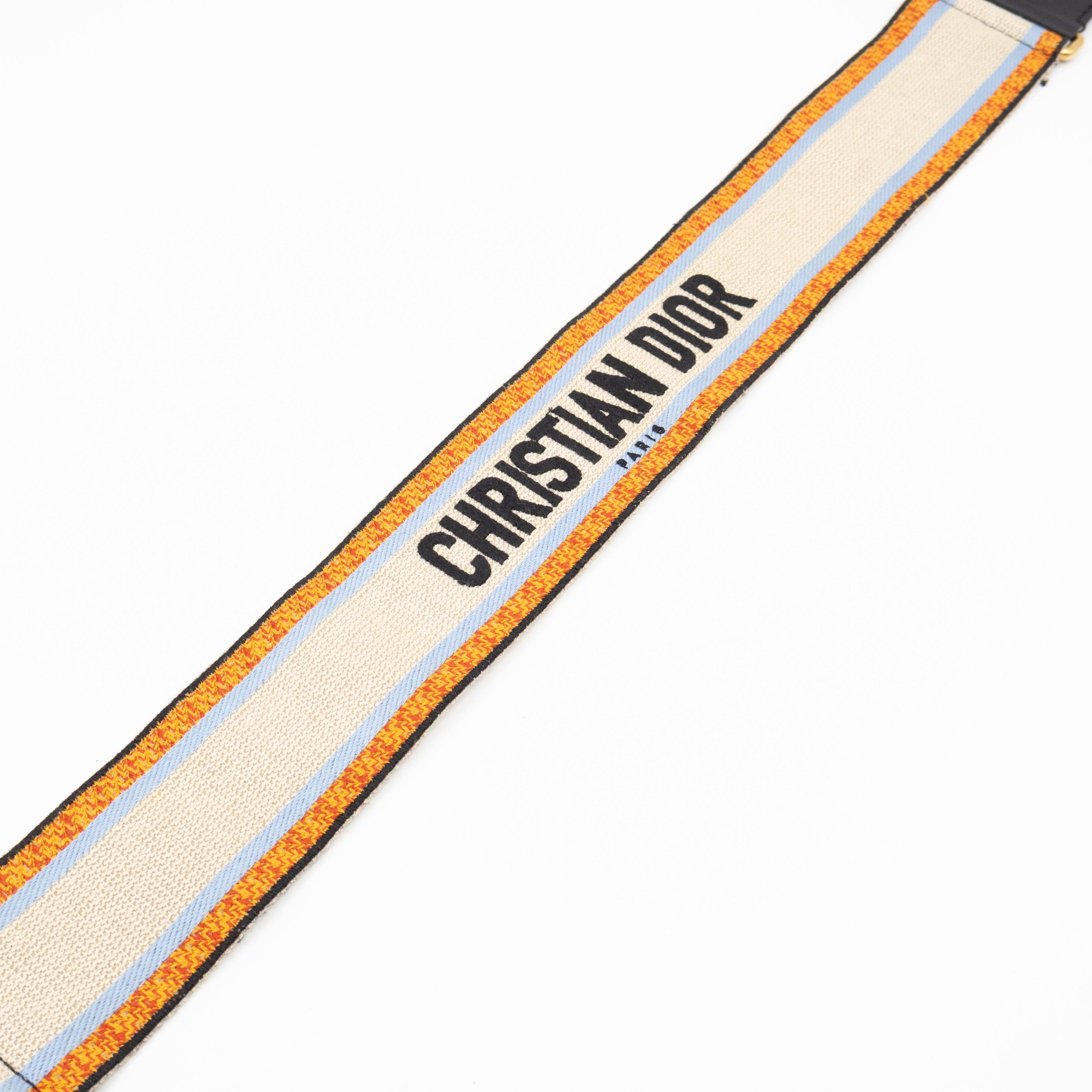 Saddle Bag Dior Oblique Embroidery with Canvas Shoulder Strap