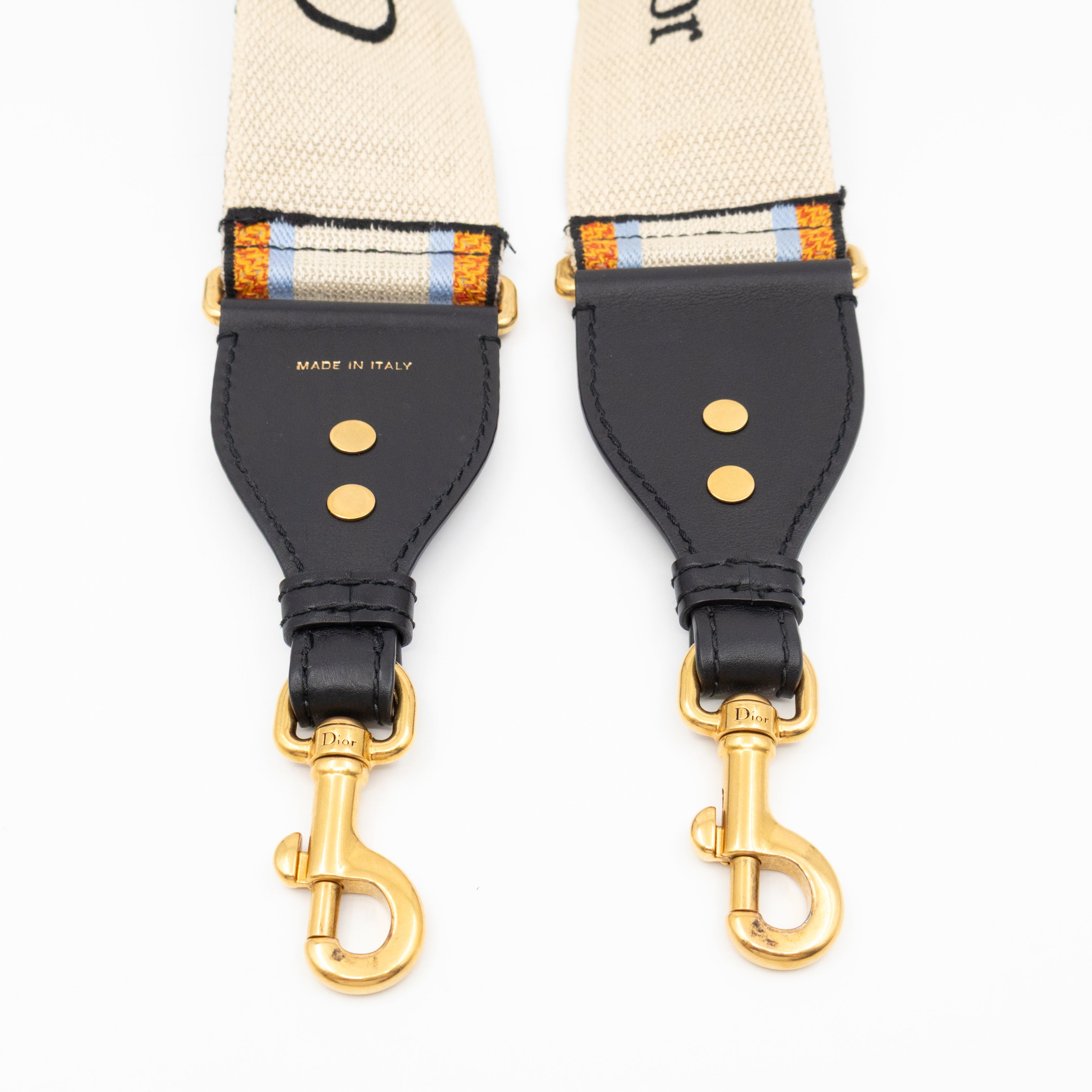 Saddle Bag Dior Oblique Embroidery with Canvas Shoulder Strap