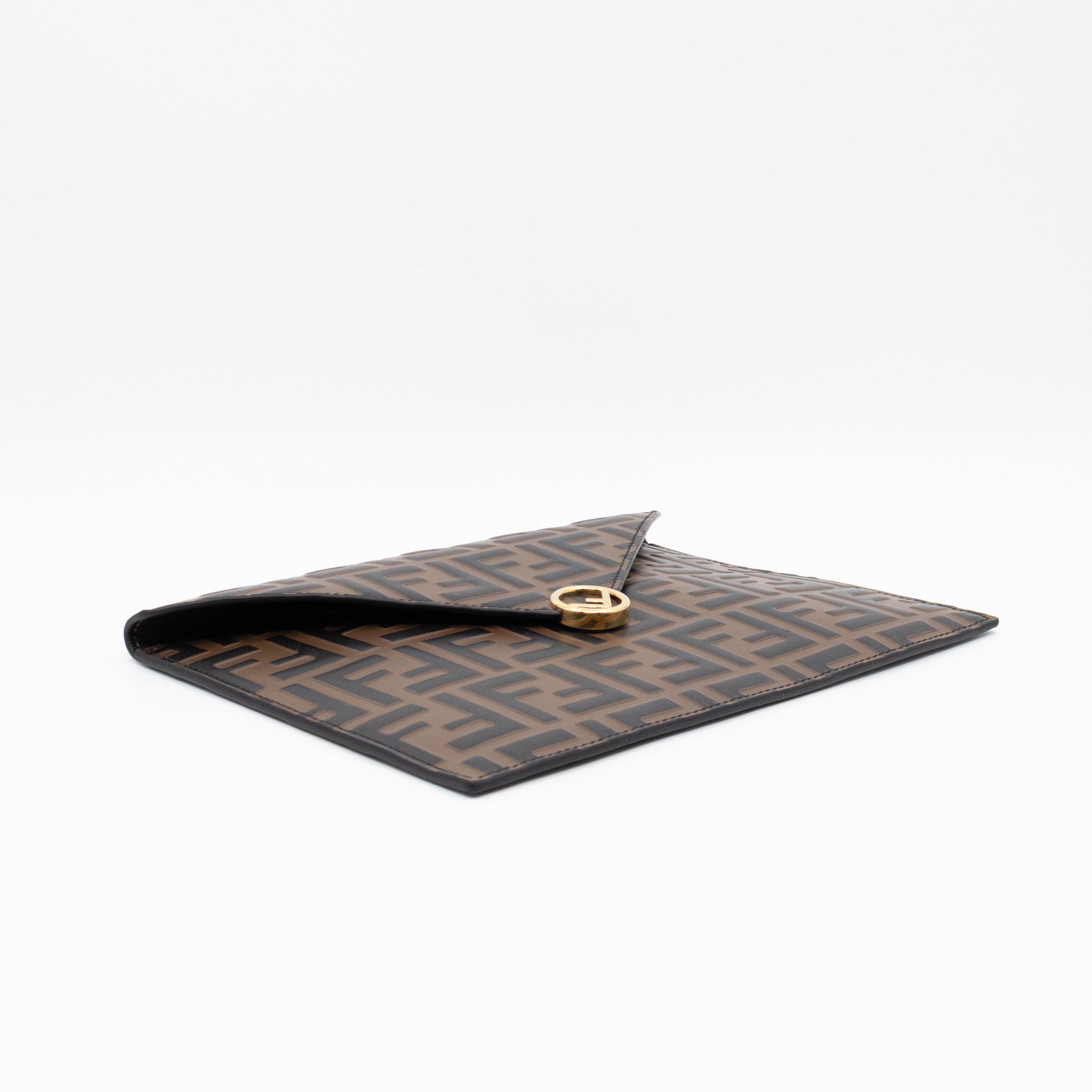 FF Diamonds Flat Pouch FF Brown Leather