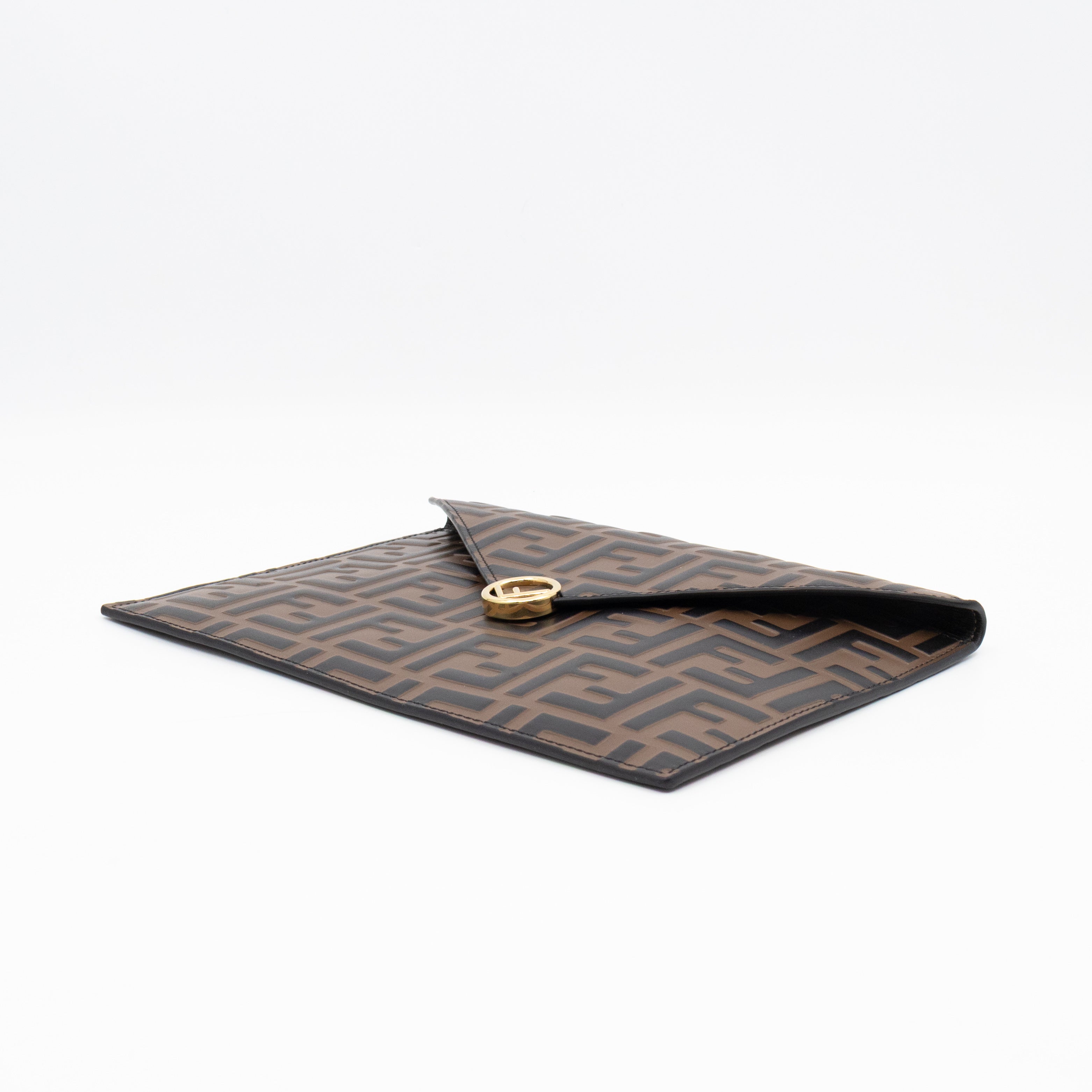 FF Diamonds Flat Pouch FF Brown Leather