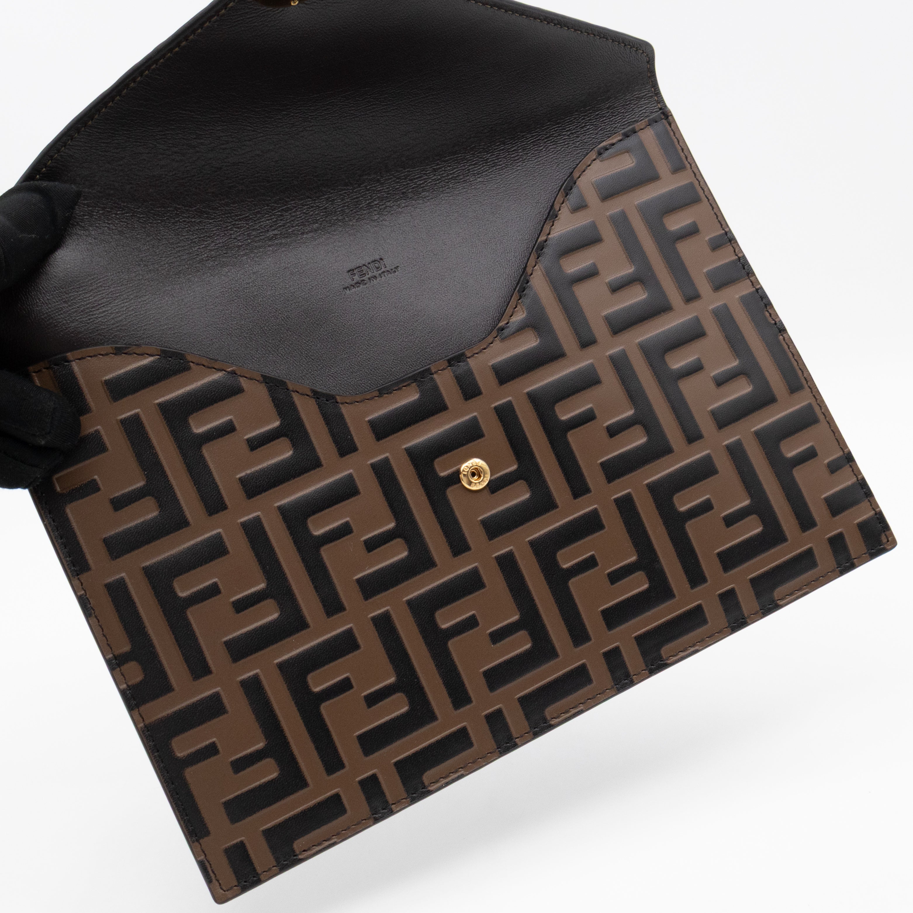 FF Diamonds Flat Pouch FF Brown Leather