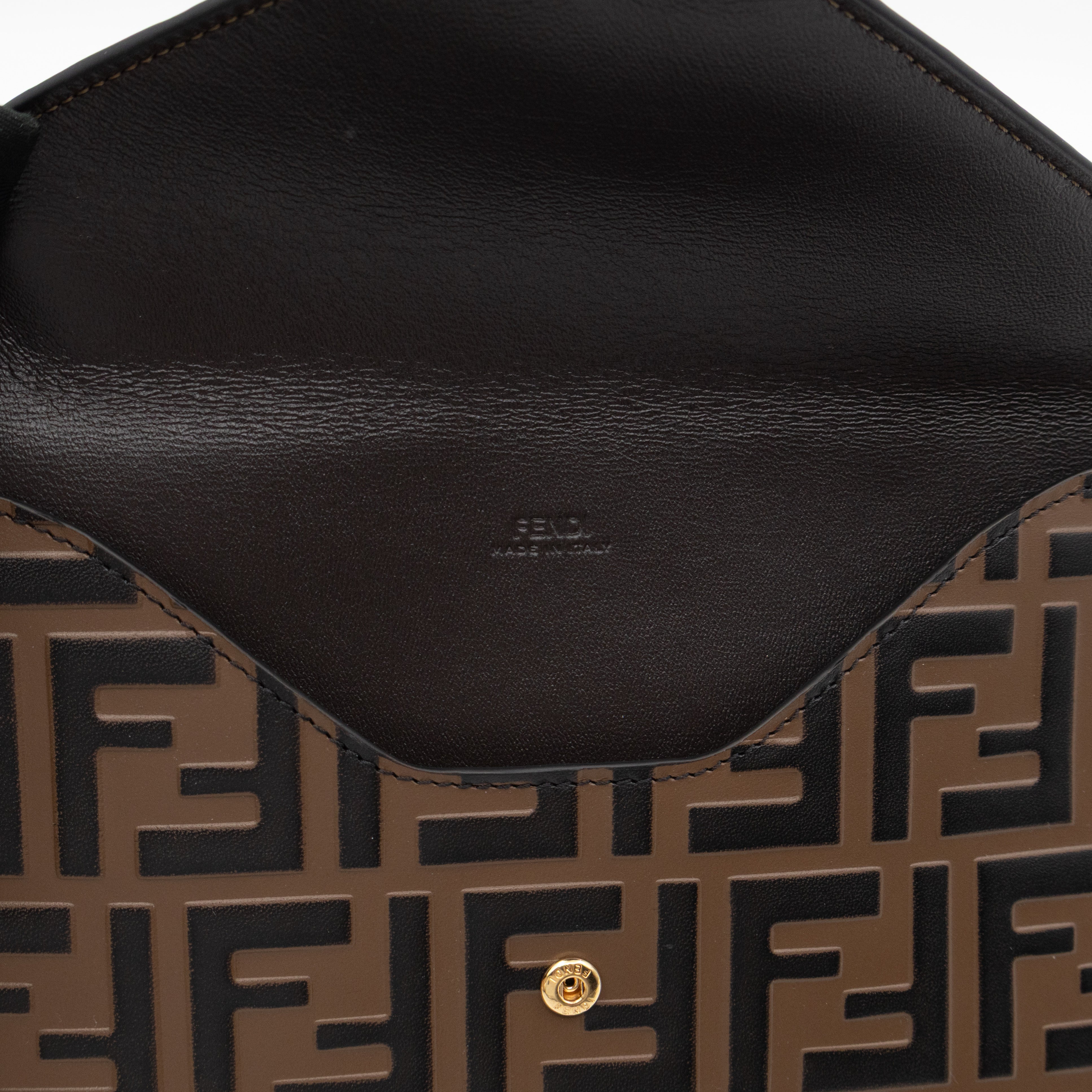 FF Diamonds Flat Pouch FF Brown Leather