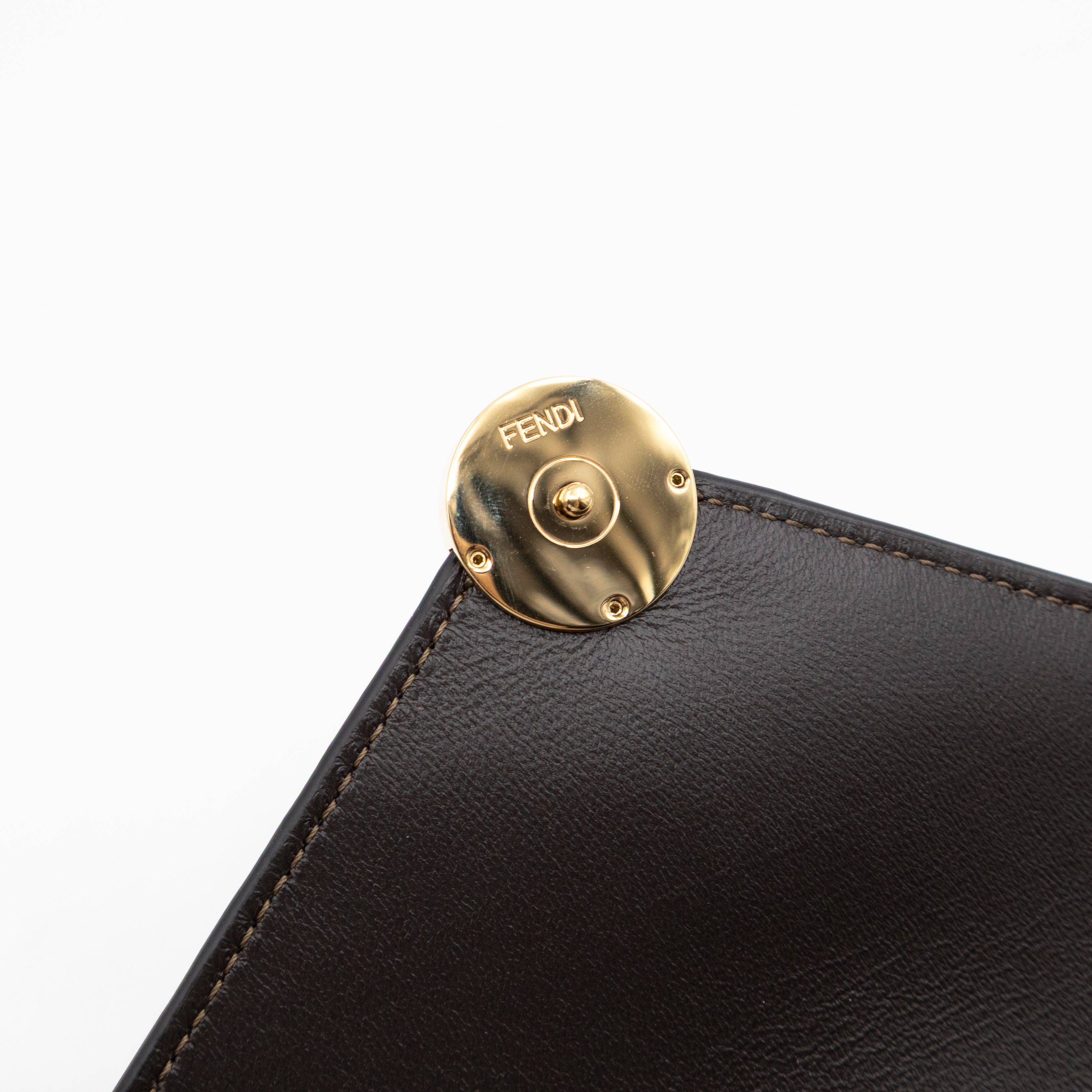 FF Diamonds Flat Pouch FF Brown Leather