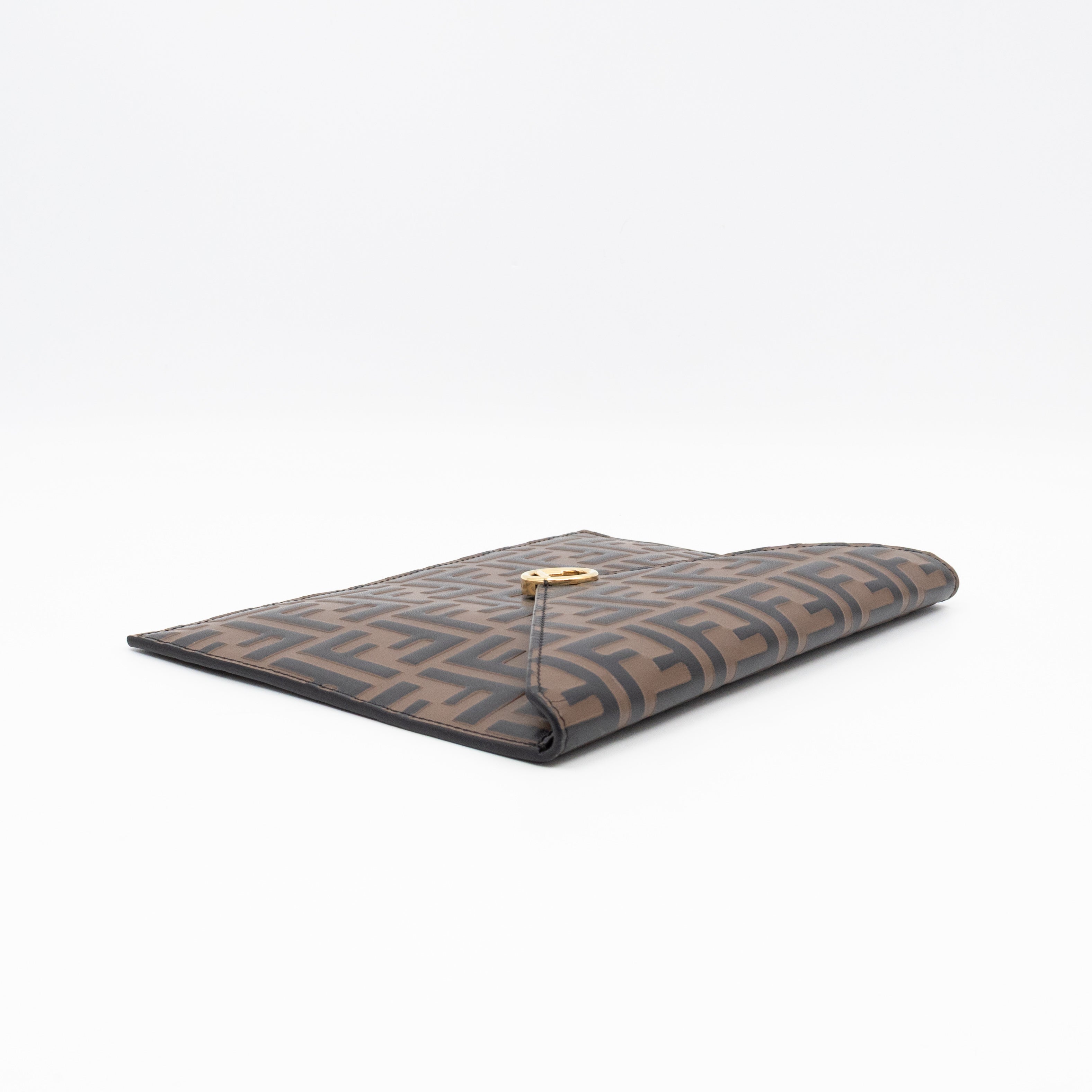 FF Diamonds Flat Pouch FF Brown Leather