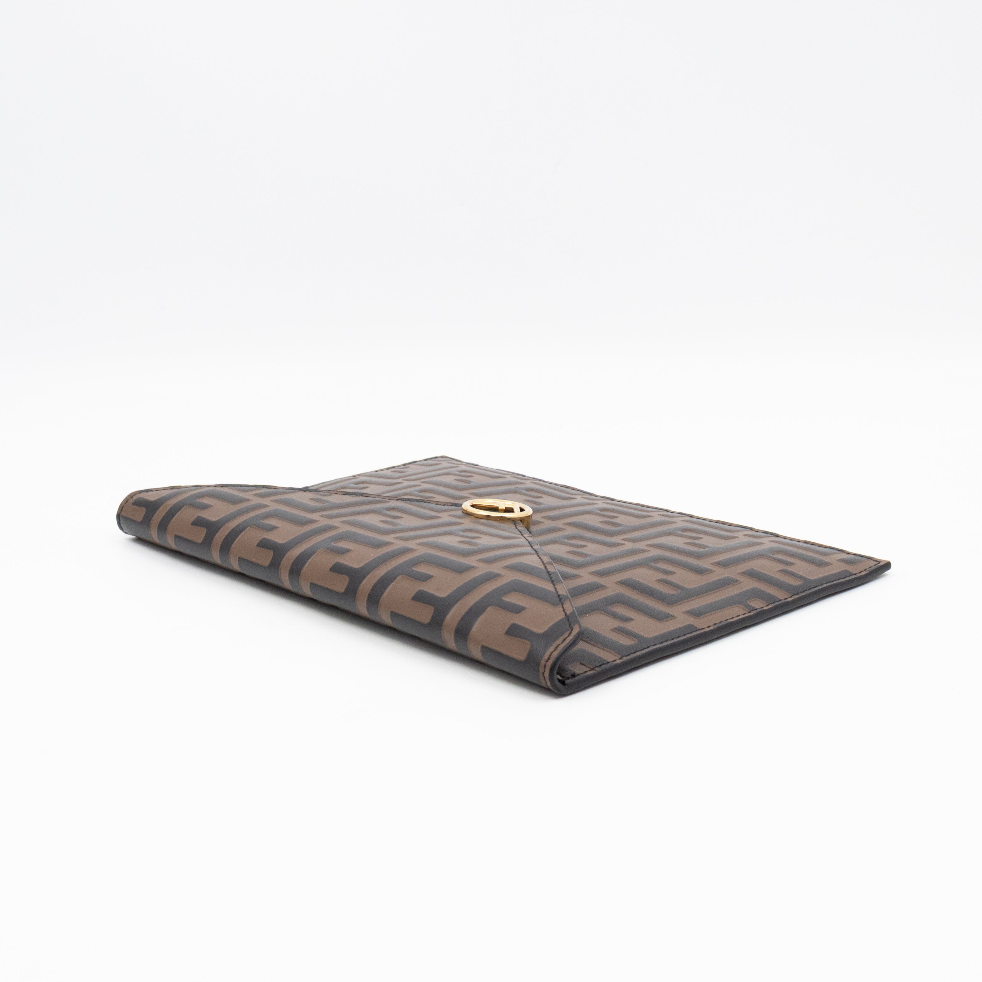 FF Diamonds Flat Pouch FF Brown Leather