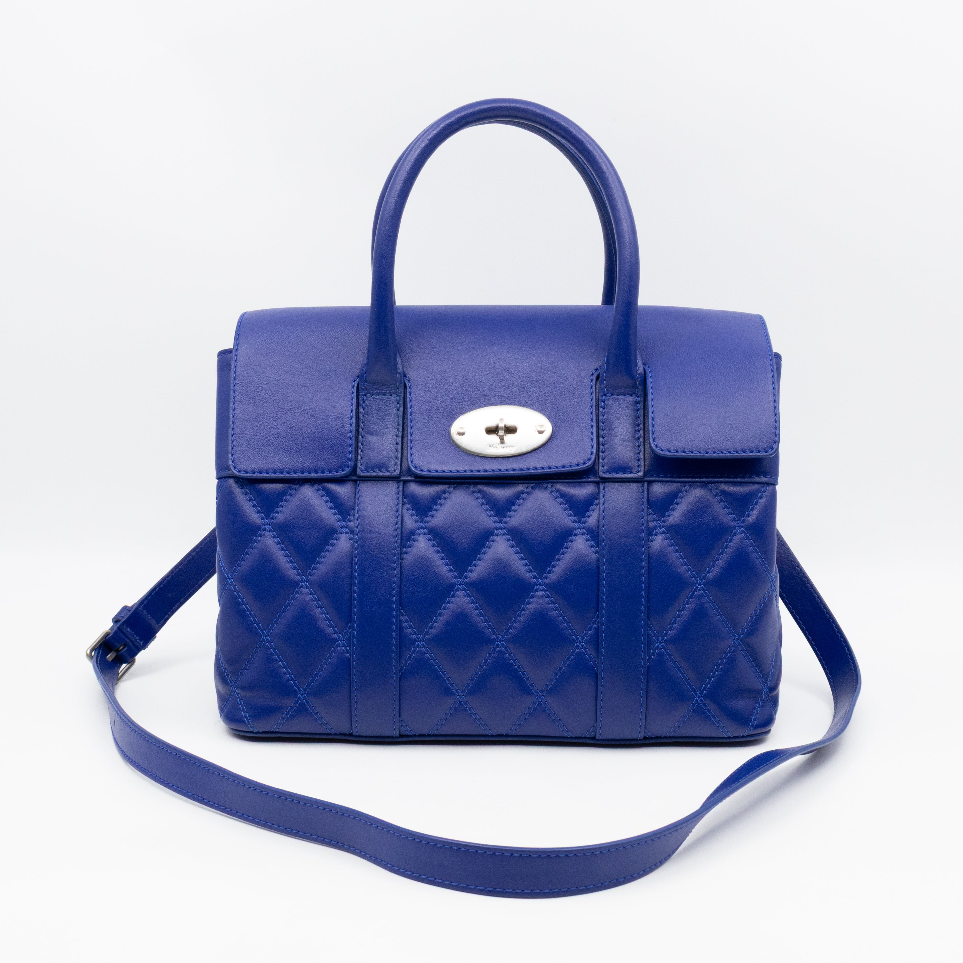 Small Quilted Bayswater Indigo Blue Leather