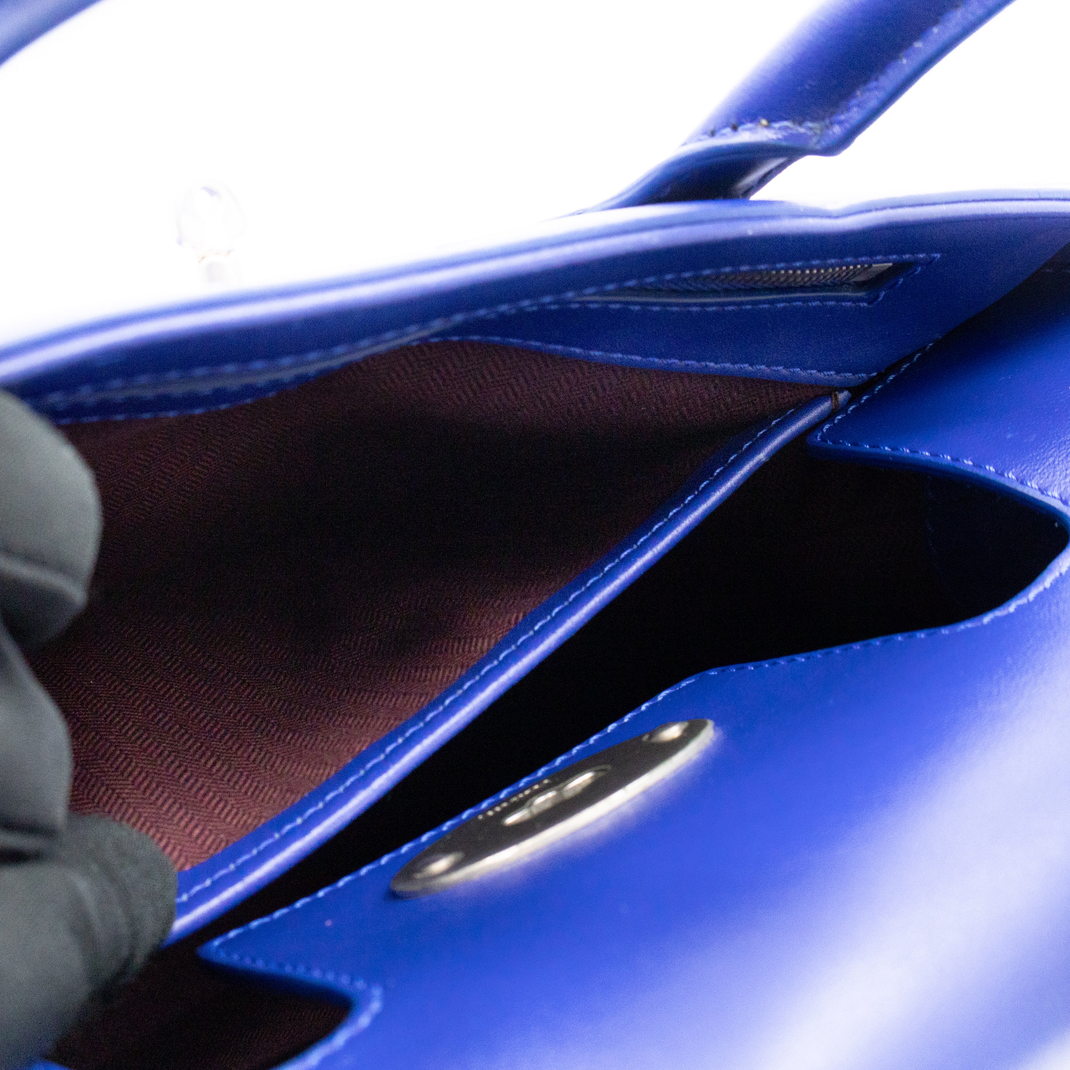 Small Quilted Bayswater Indigo Blue Leather